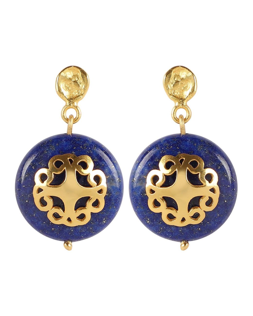 Lila Rasa Metallic Lapis Lazuli Necklace With Filigree