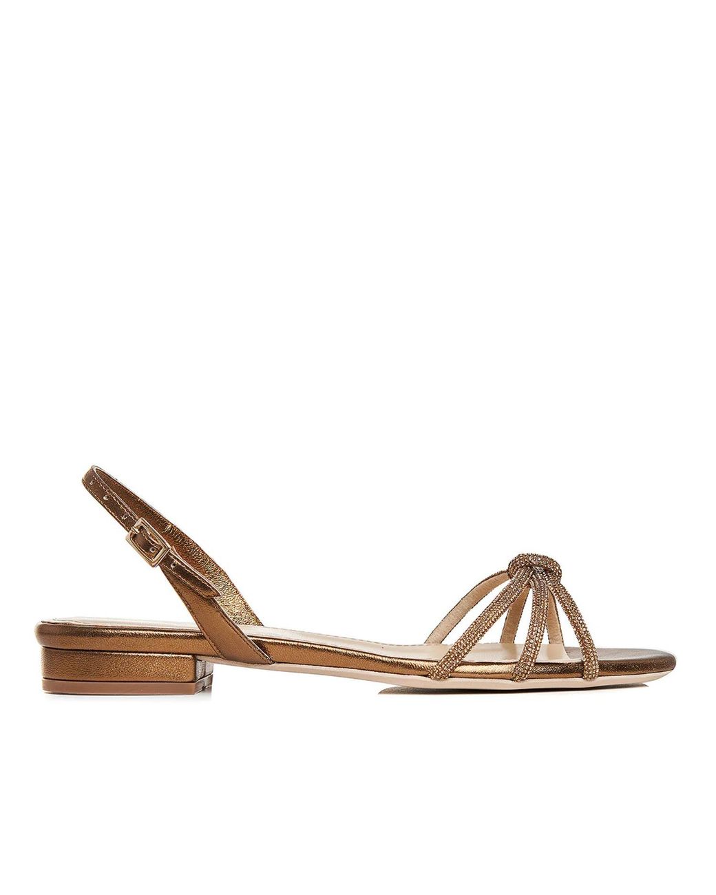 Ginissima Brown Daisy Sandals, Genuine Leather, Round Toe