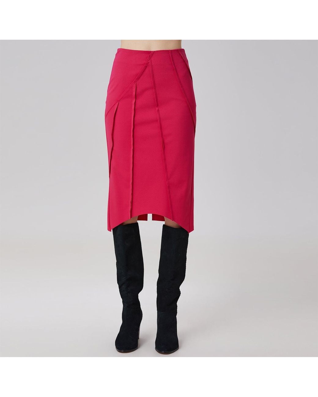 Smart and Joy Pink Asymmetric Structural Lines Skirt