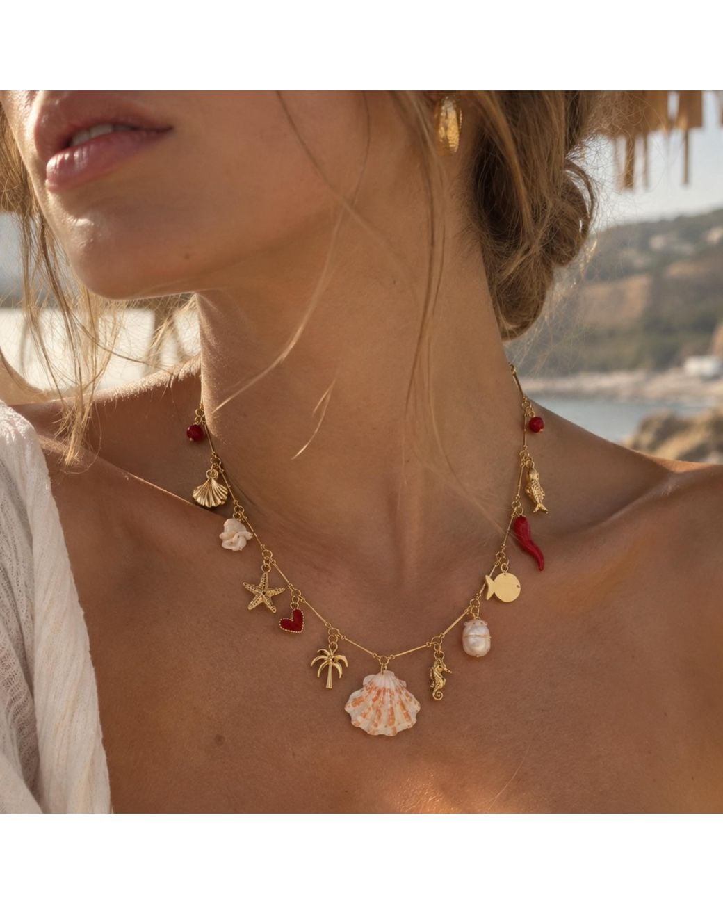 Lalinde Metallic Summer Charm Necklace