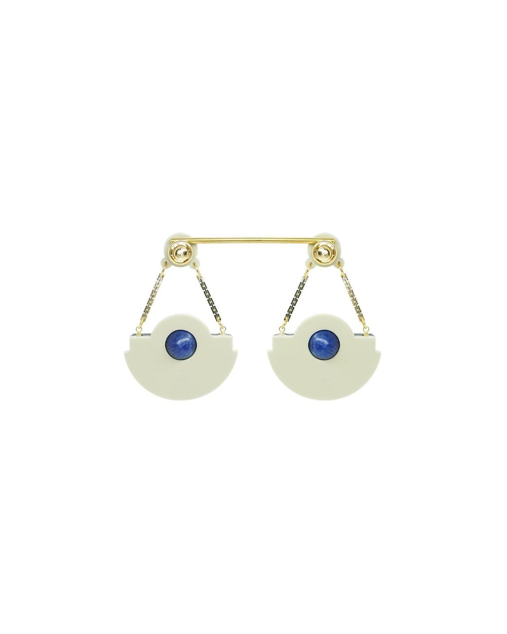 Gissa Bicalho Blue Handmade Acrylic Earring Pendant Nebula