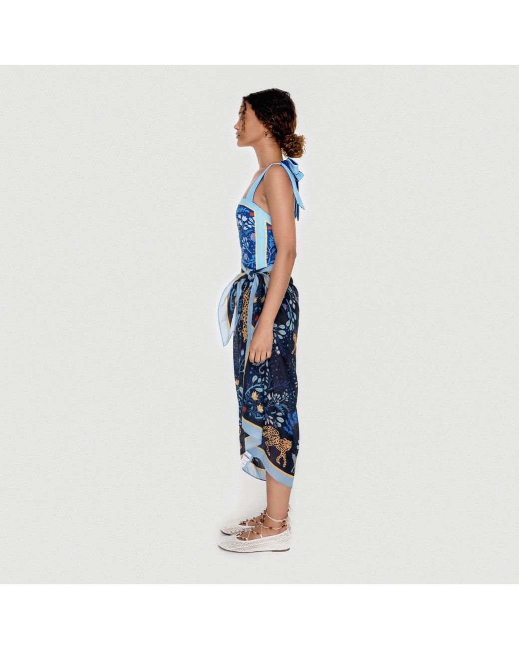 Jessie Zhao New York Blue Beach Sarong Wrap