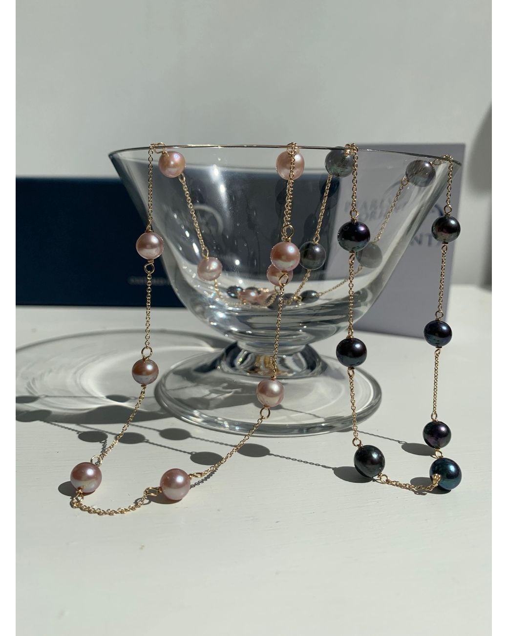 Pearls of the Orient Online Metallic Gratia Plated Chain Necklace With Cultured Freshwater Pearls