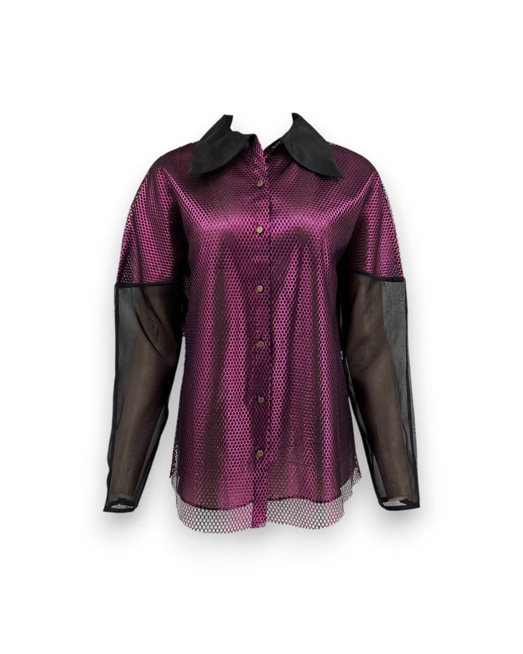 Monzlapur New York Purple Mesh Silk Organza Shirt