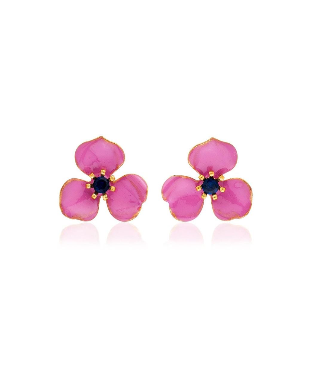 Milou Jewelry Pink Fuchsia Petal Flower Earrings