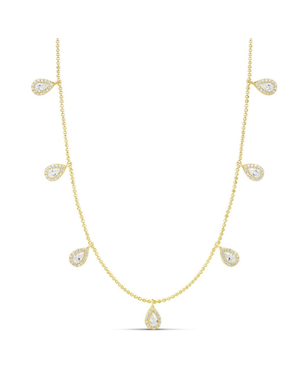 SHYMI Metallic Multi Pear Shape Drop Necklace