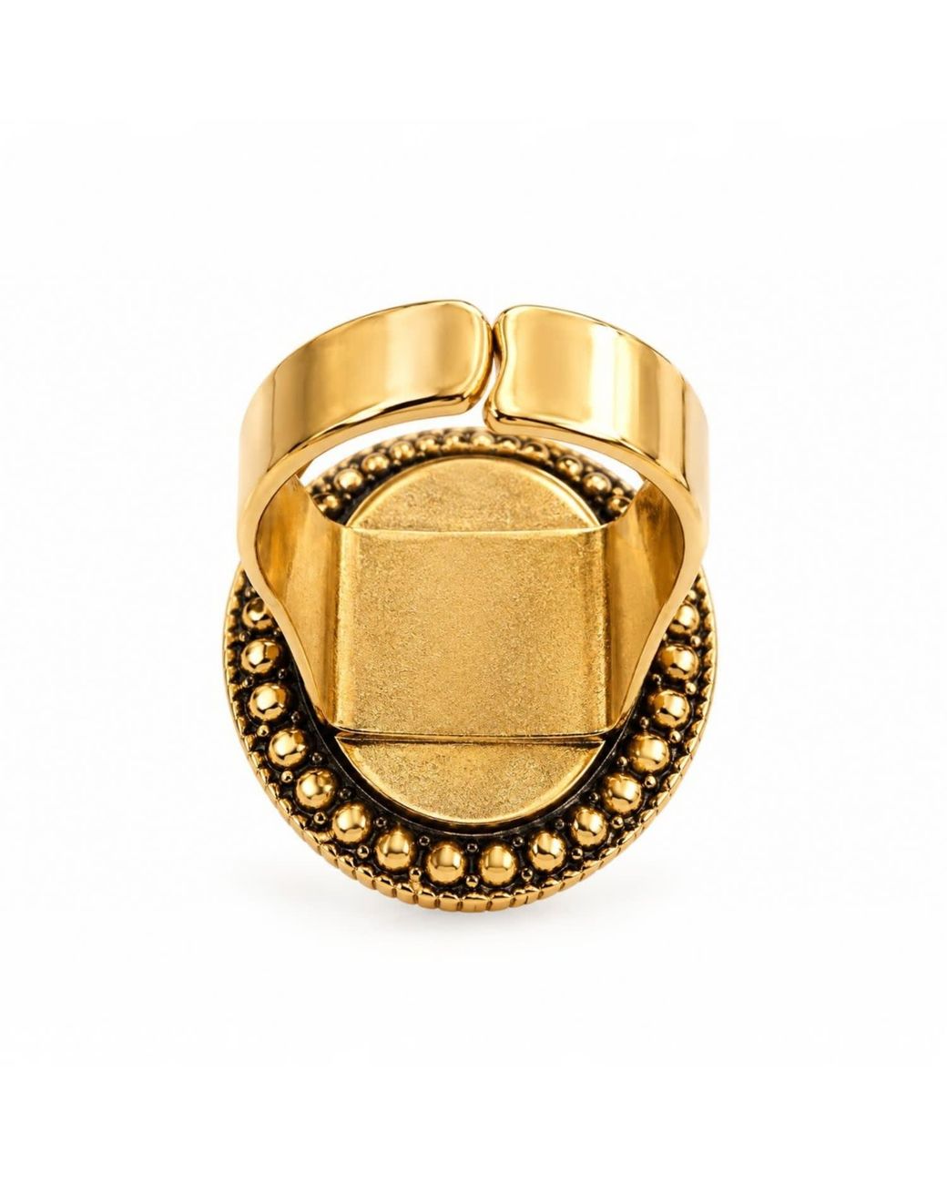 Vstyle Metallic Emerald Statement Ring