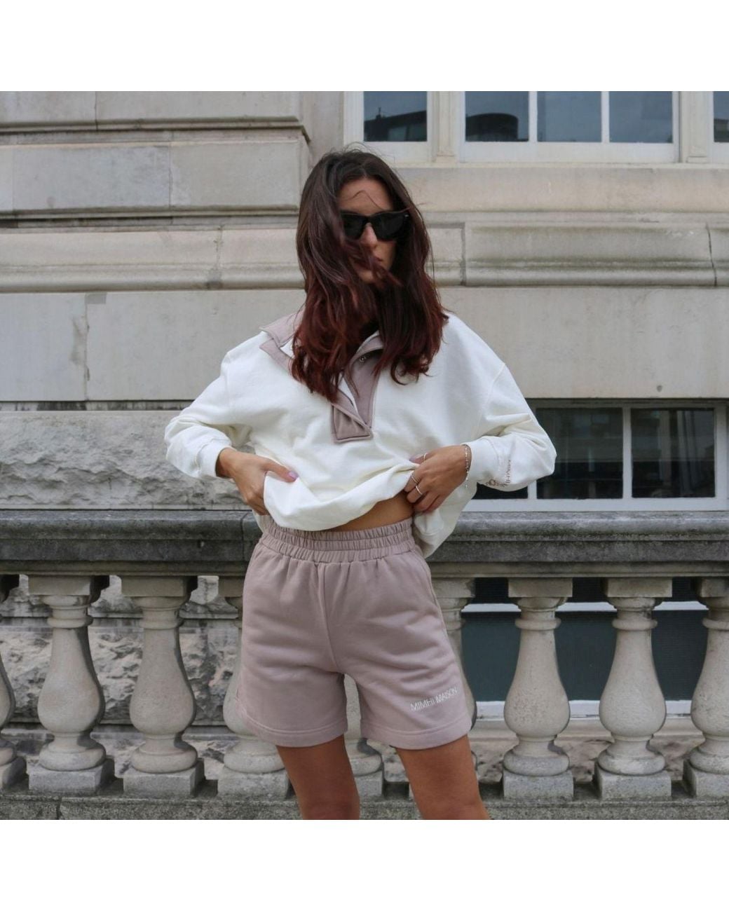 Mimhi Maison Brown Neutrals Nude Cotton Shorts