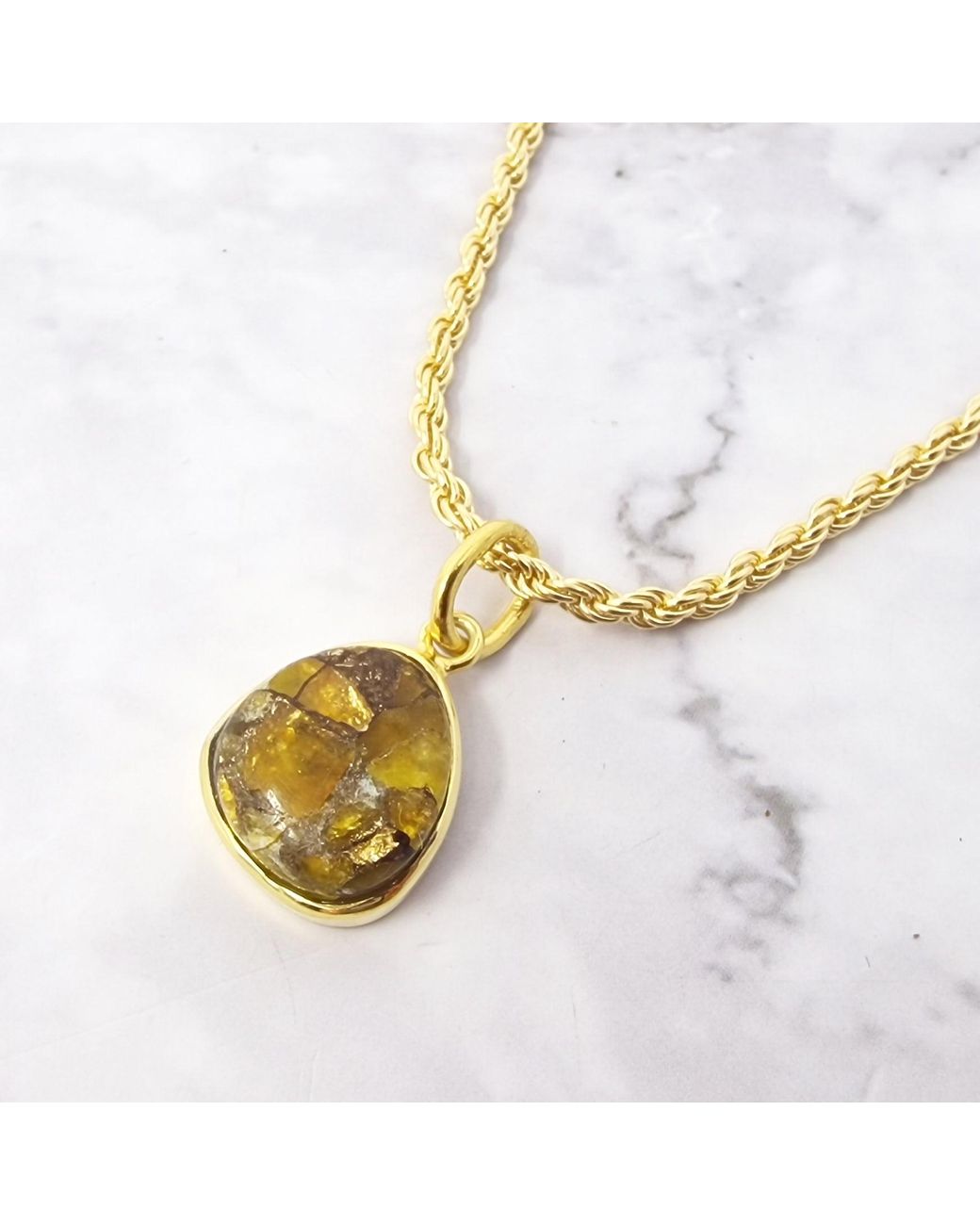 Sophelia Metallic Vermeil Citrine November Birthstone Rope Chain Necklace