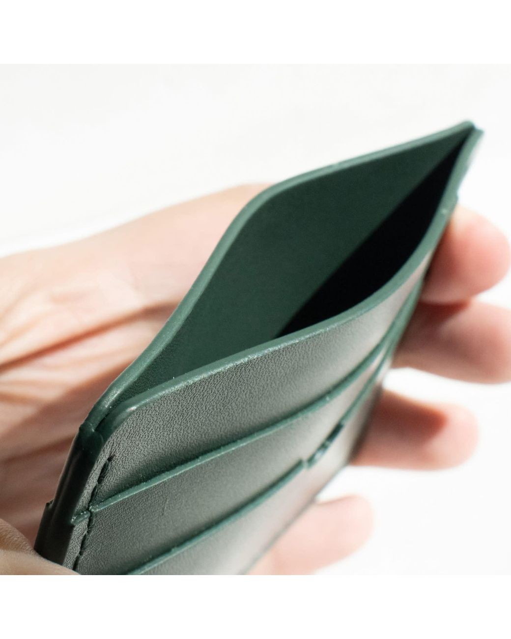 godi. Brown Handmade Leather Card Case for men