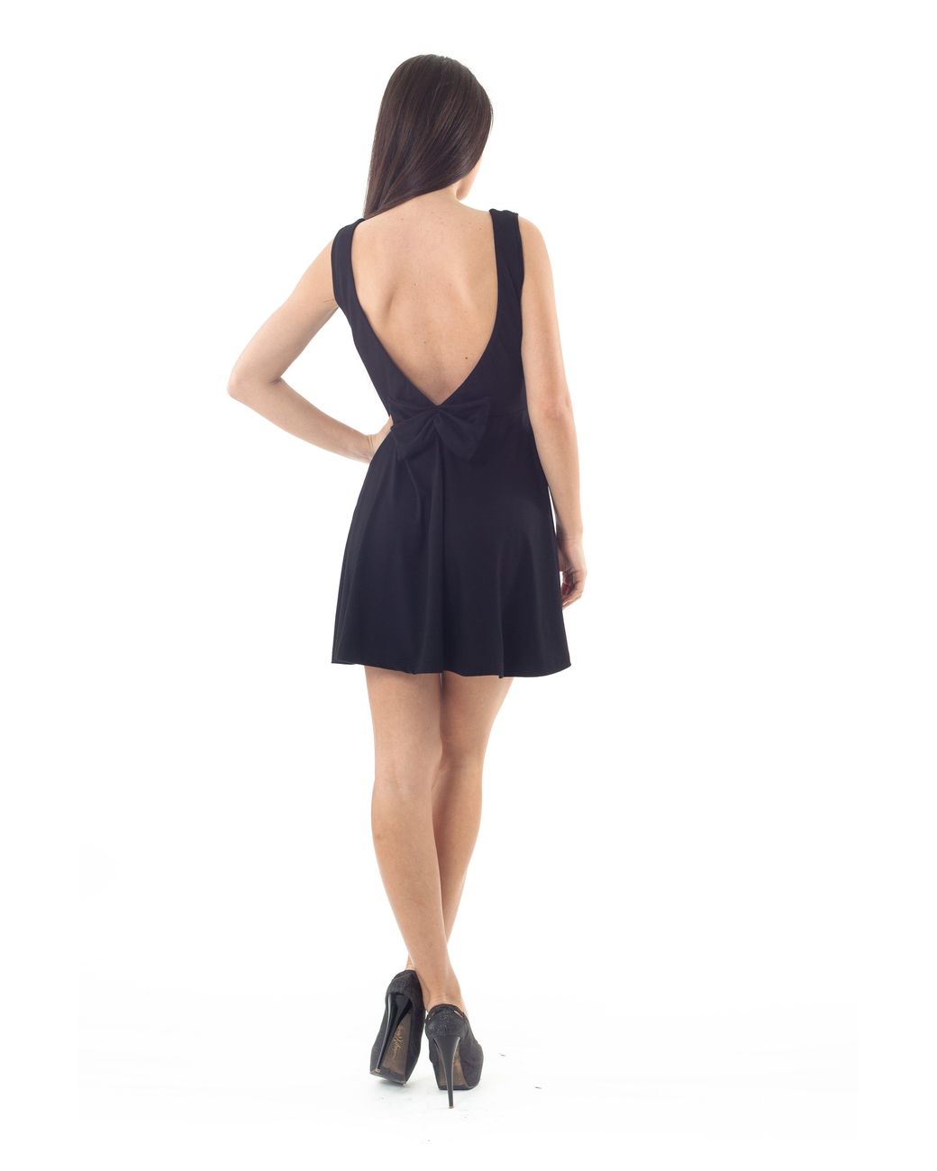 Conquista Black Bow Detail Skater Dress 2Young