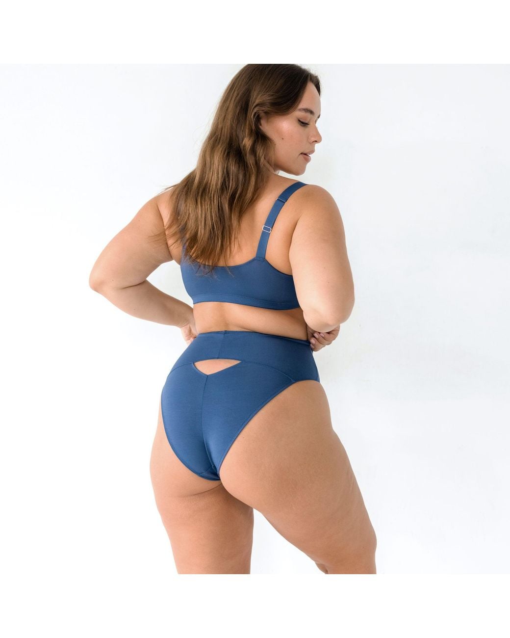 MONIQUE MORIN LINGERIE Blue Caress Sweetheart Bralette Dark Denim
