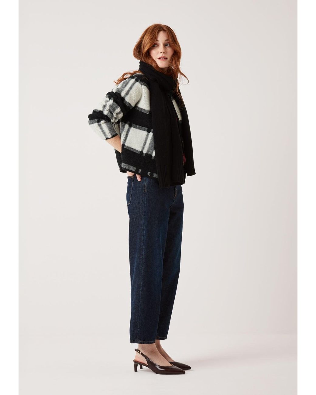 Loop Cashmere Black Reversible Check Jacket