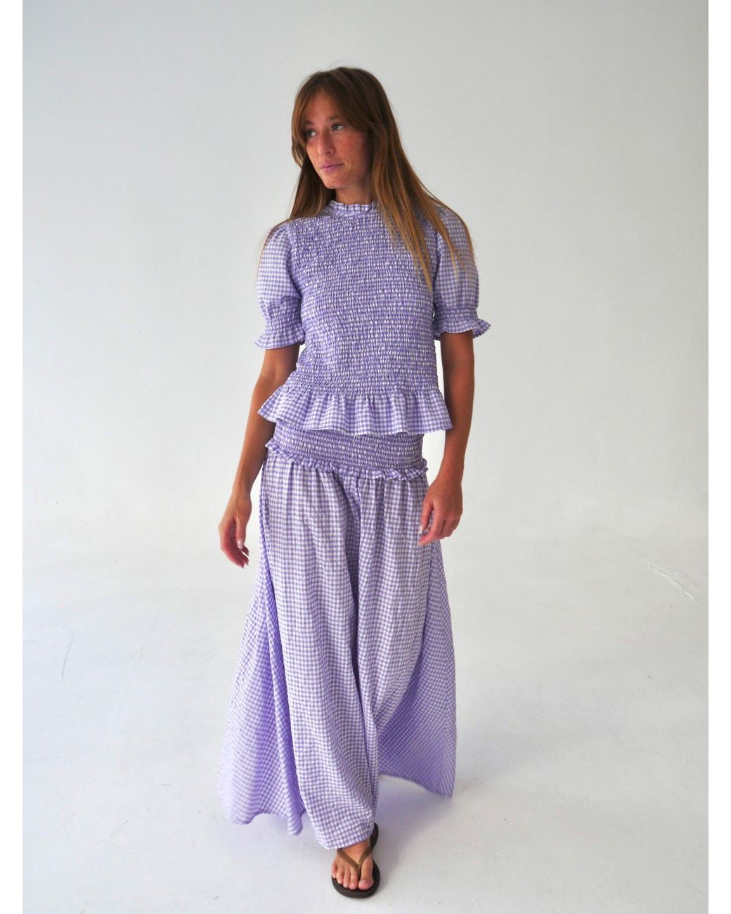 Mind Traveler Purple Lea Gingham Skirt