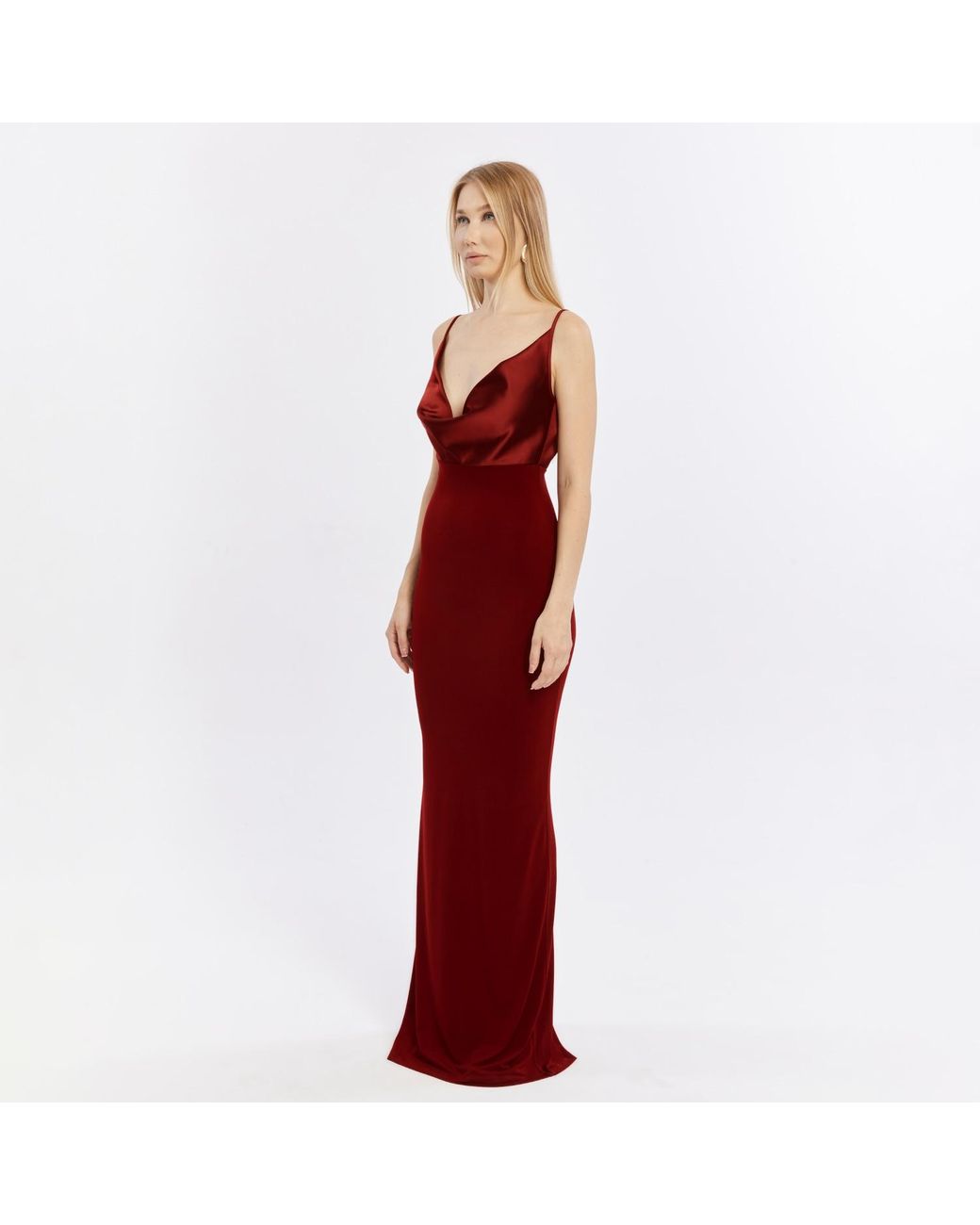 Herfetch Red Neutrals Maxi Plum Dress-Burgundy
