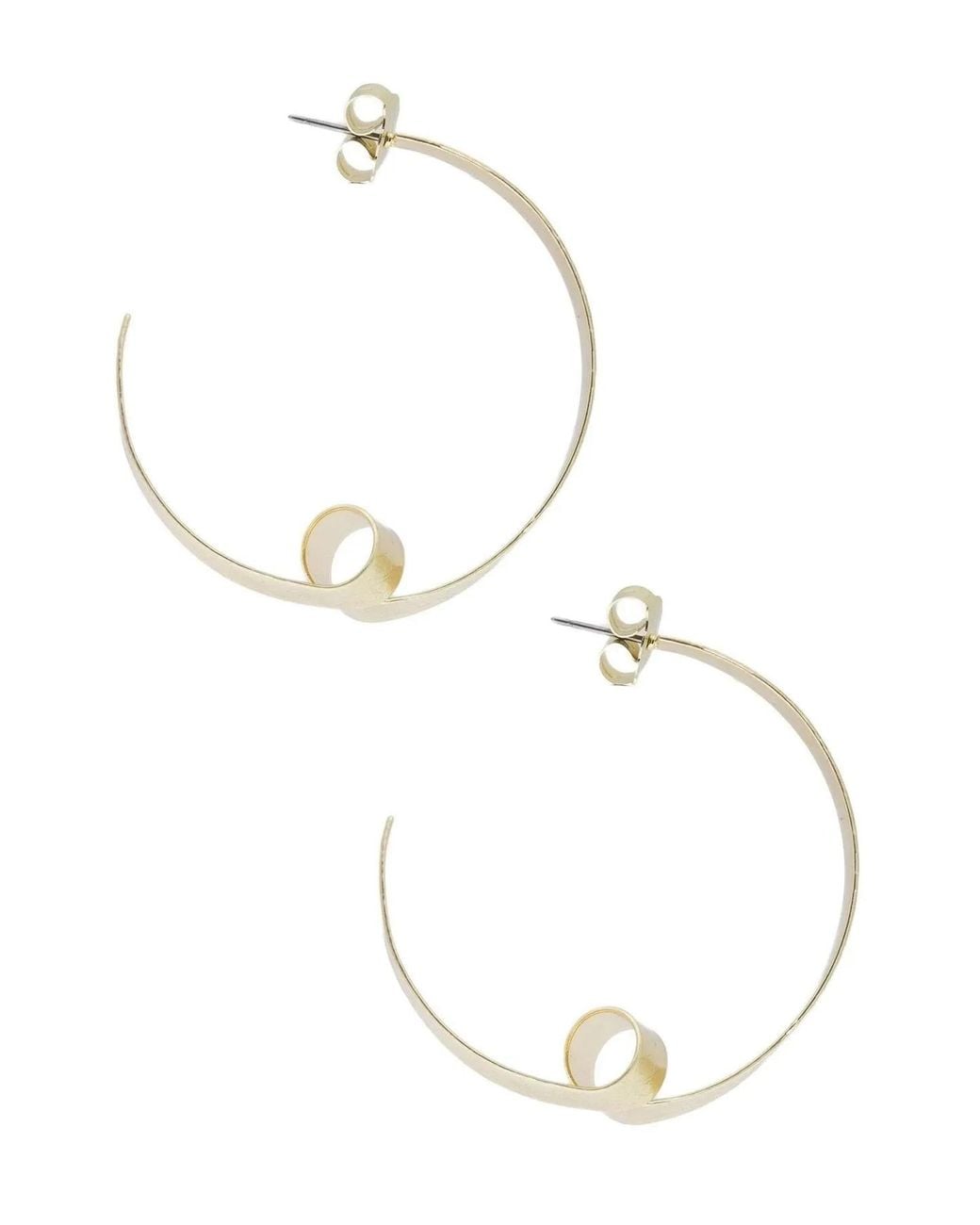 Saachi White Looped Hoop Earring