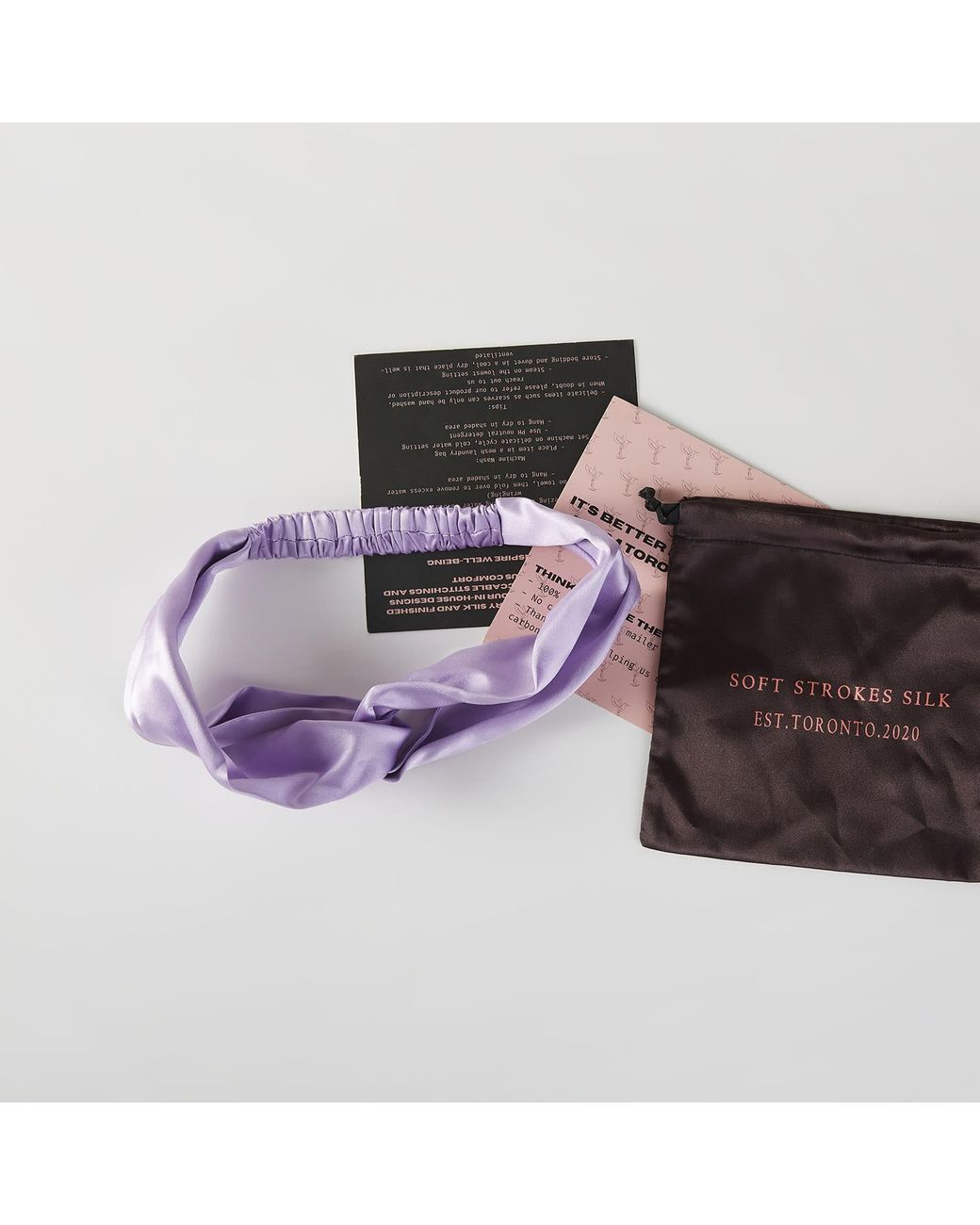 Soft Strokes Silk Purple Pure Mulberry Silk Turban Style Headband