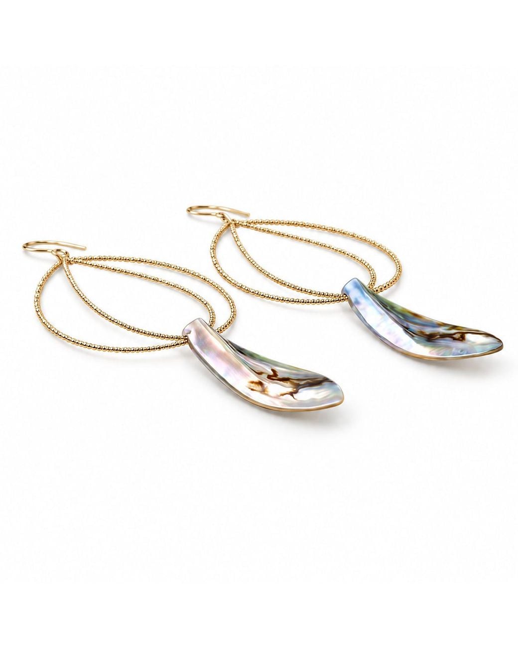 Adha Zelma Metallic Nek'Soo Drift Abalone Shell Statement Earrings