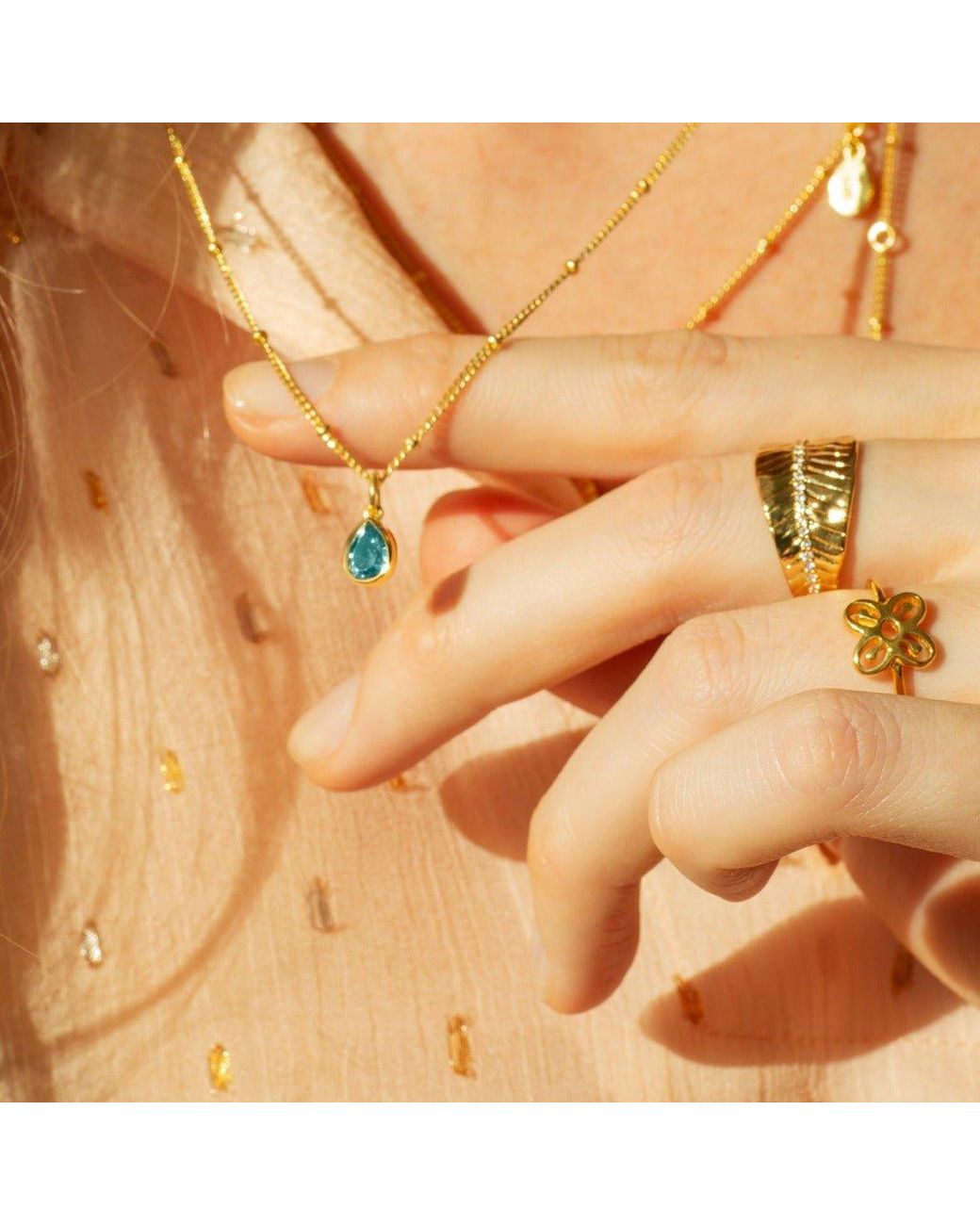 With Love Darling Metallic Ashok Leaf Ring