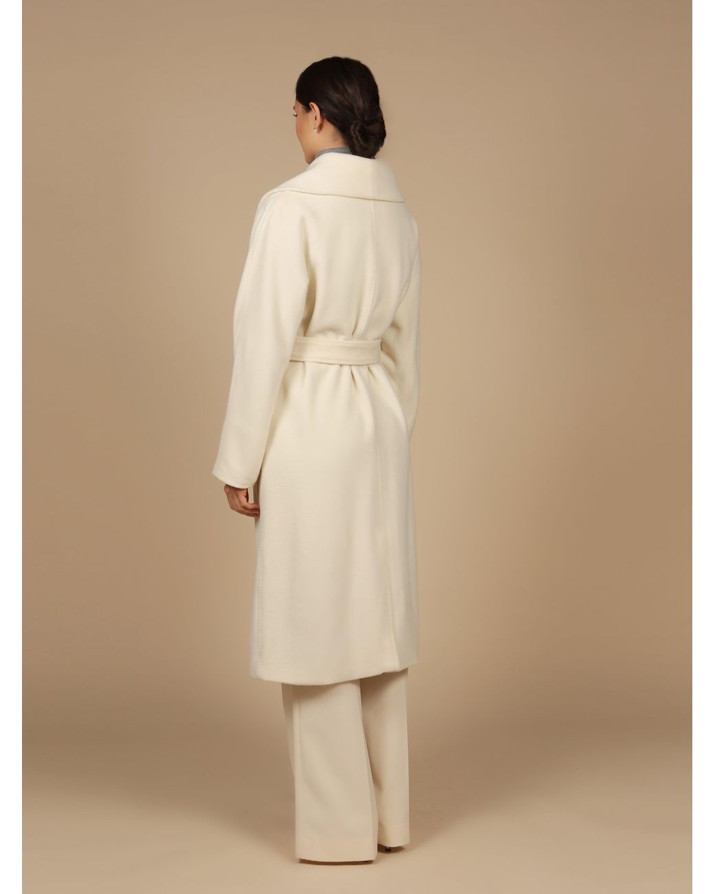 Santinni Natural 'Hepburn' 100% Italian Virgin Wool & Cashmere Coat