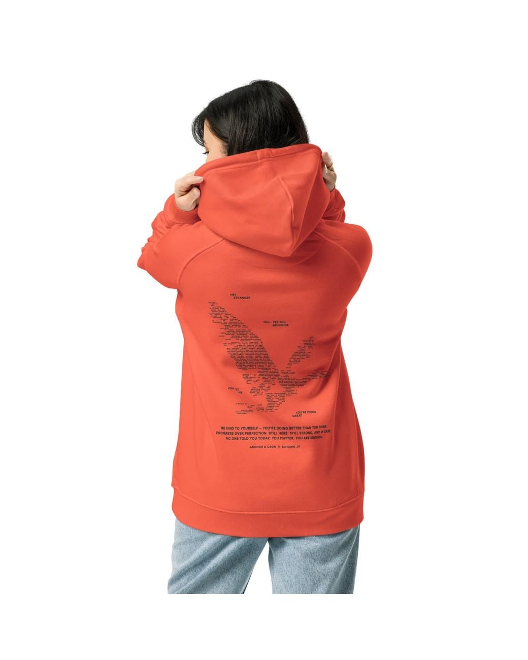 Anchor and Crew Red Burnt Seven You Are Enough X Mental Health Editions Organic Cotton Hoodie