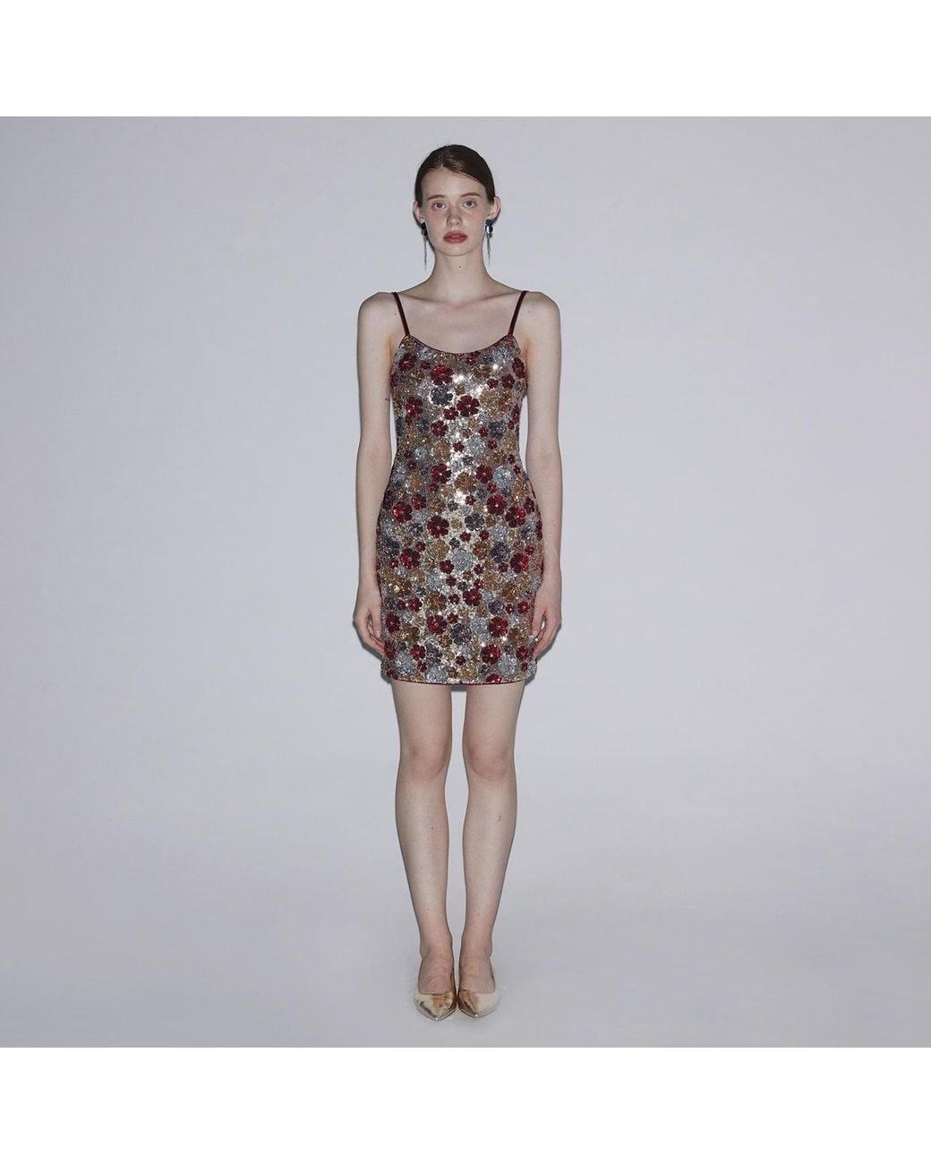 Belsize25 Red Mayfair Series – Garden Dress Sequinned Halterneck Evening Mini Gown