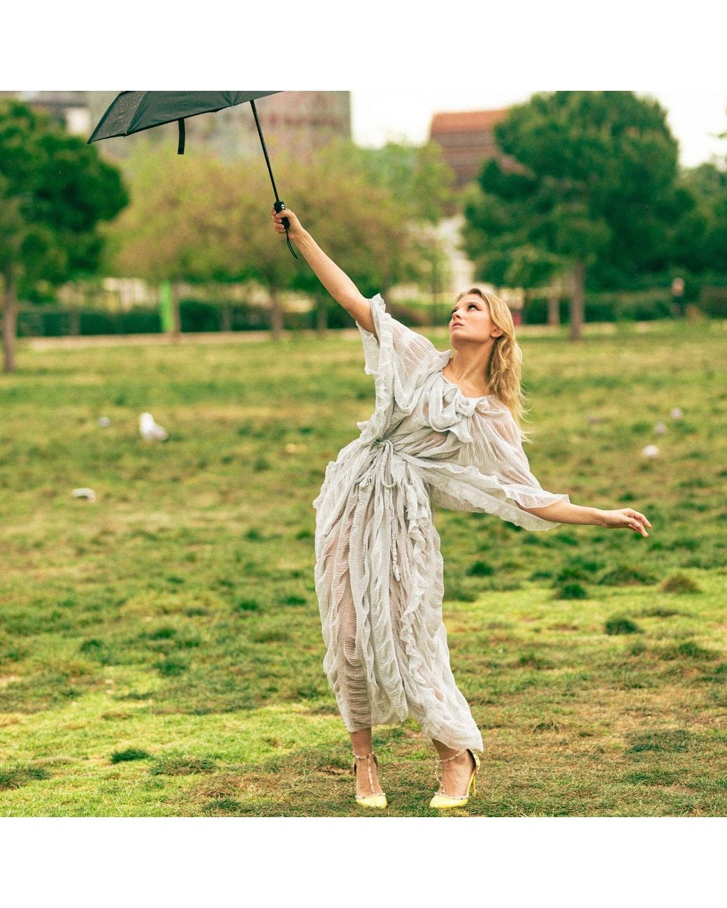 Miro Misljen White Zephyr Cloud Dress