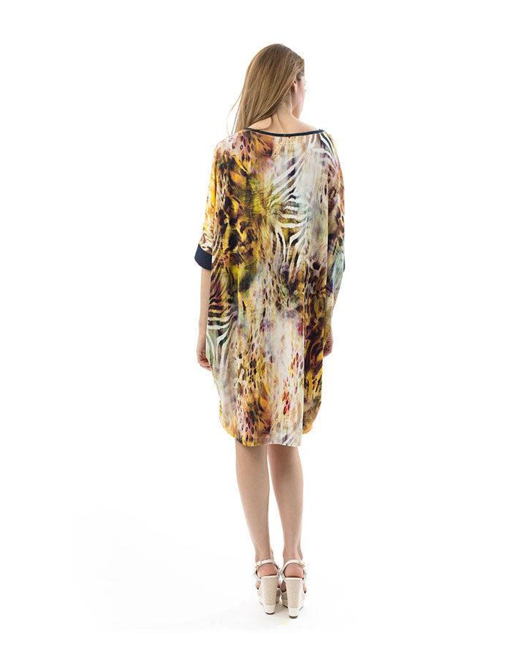 Conquista Metallic Animal Print Loose Style Dress