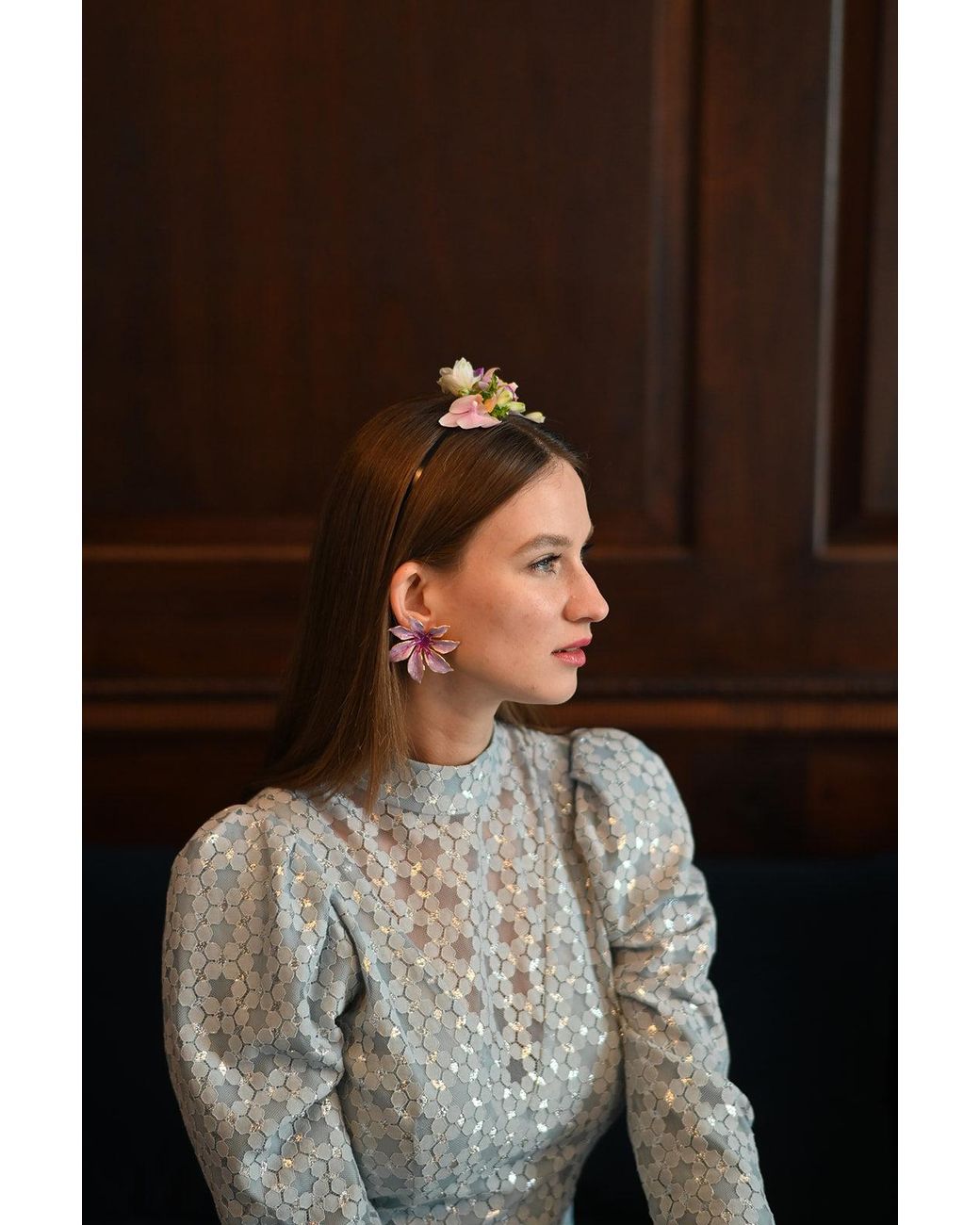 The Pink Reef Purple Tropic Earring In Mauve