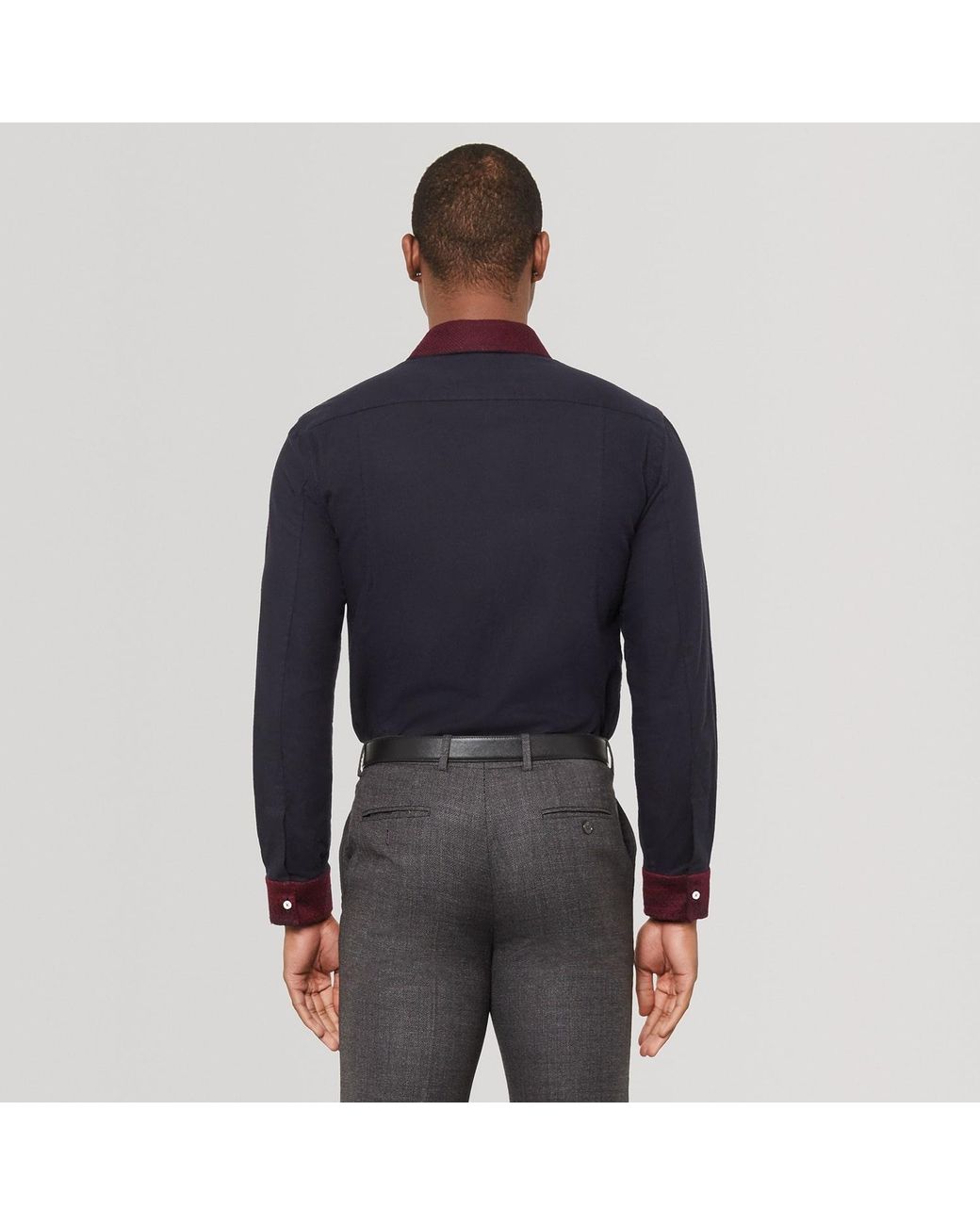 SEREN LONDON Blue Knit Collar Shirt for men