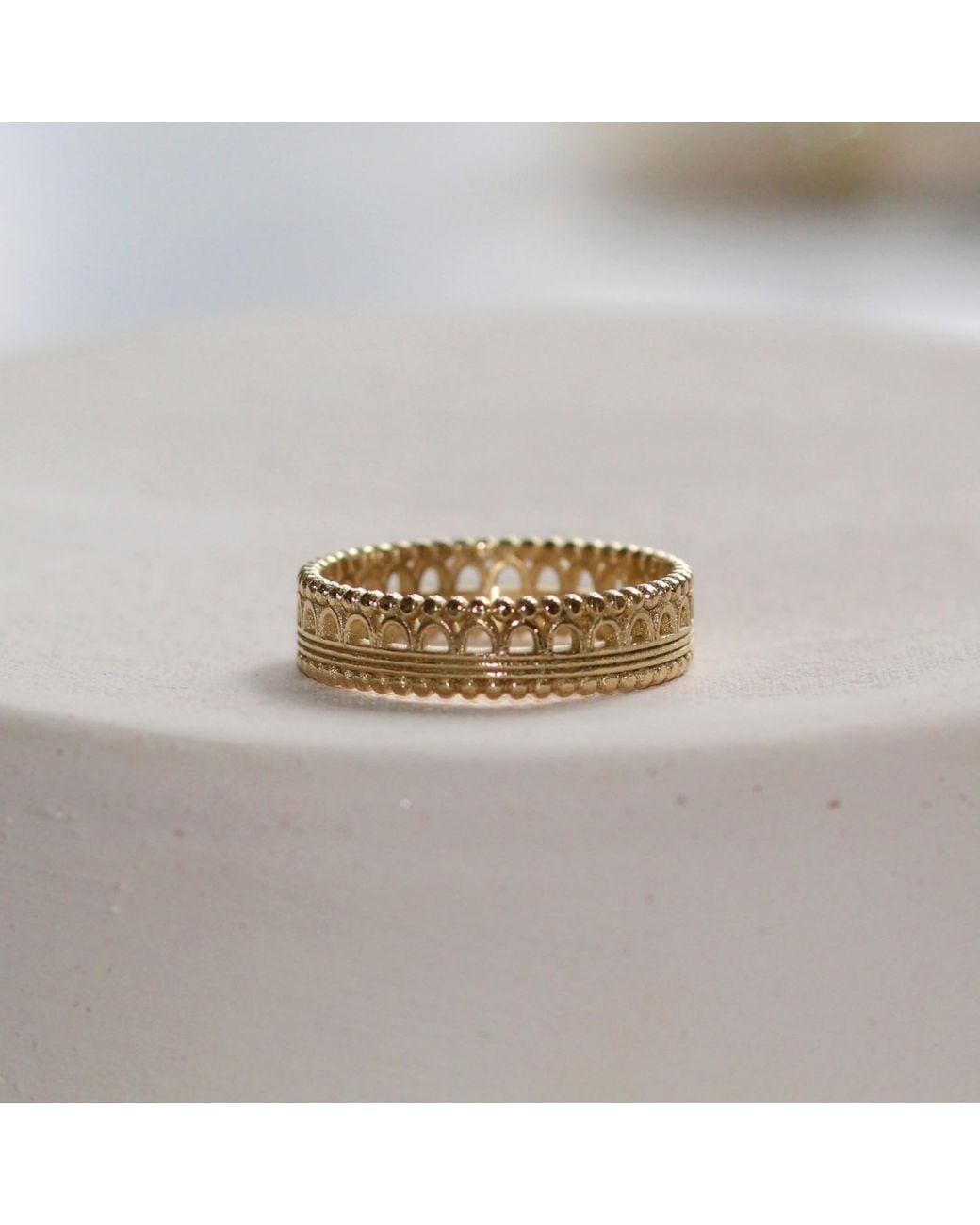 VicStoneNYC Fine Jewelry Natural Antique Lace Pattern Ring