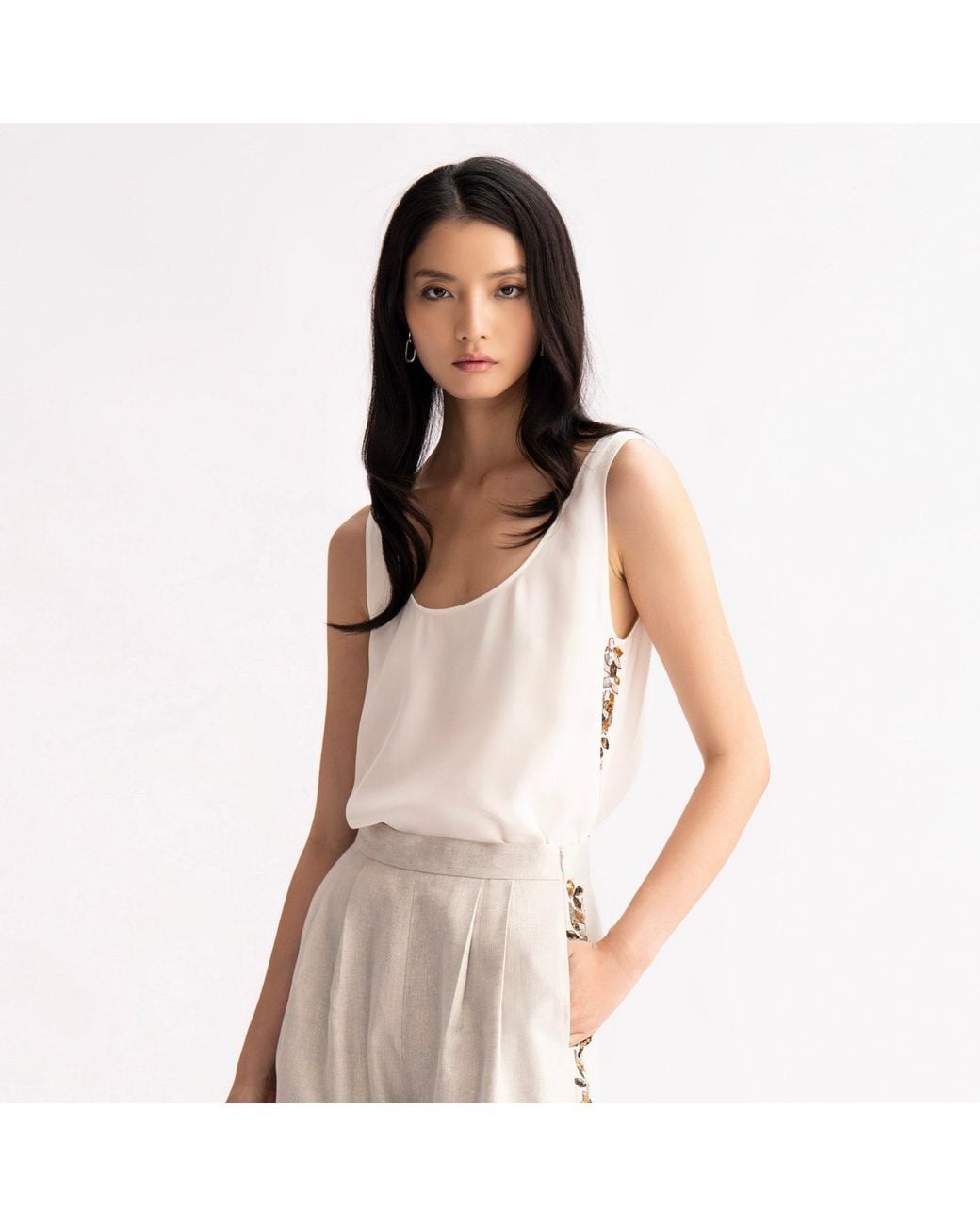 Emma Wallace White Clay Top -Off
