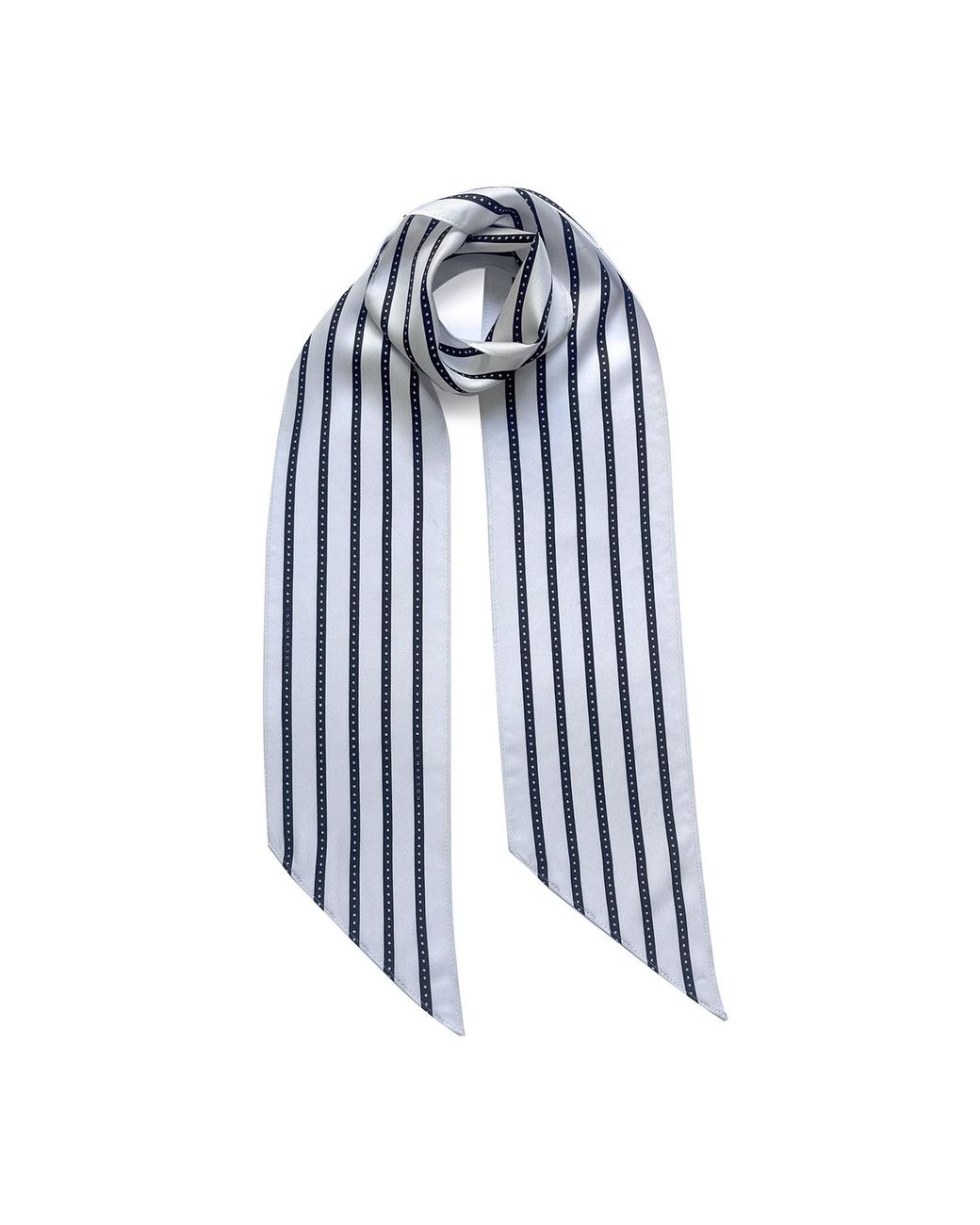 INGMARSON Blue Star Striped Silk Neck Scarf