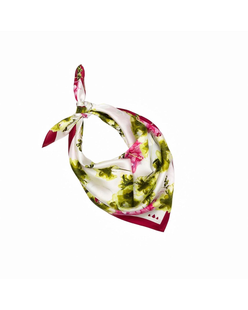 RainSisters Multicolor Medium Floral Natural Silk Scarf