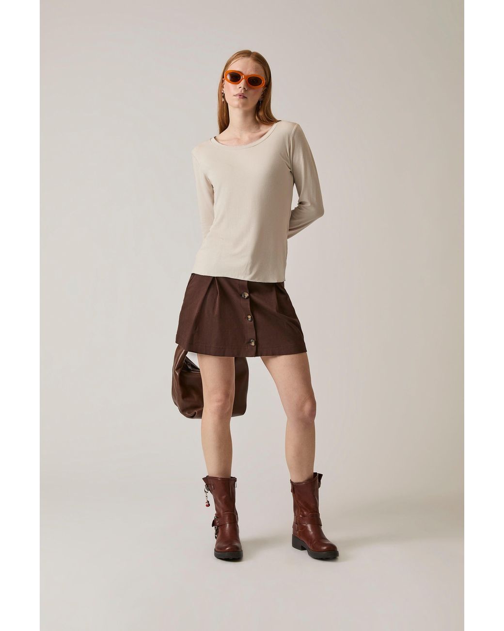 James Lakeland Natural Long Sleeve Top