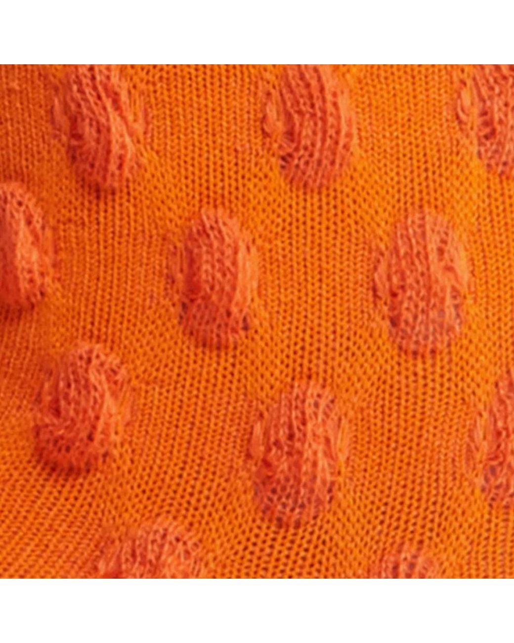 HIGH HEEL JUNGLE by KATHRYN EISMAN Orange Waffle Combed Cotton Socks
