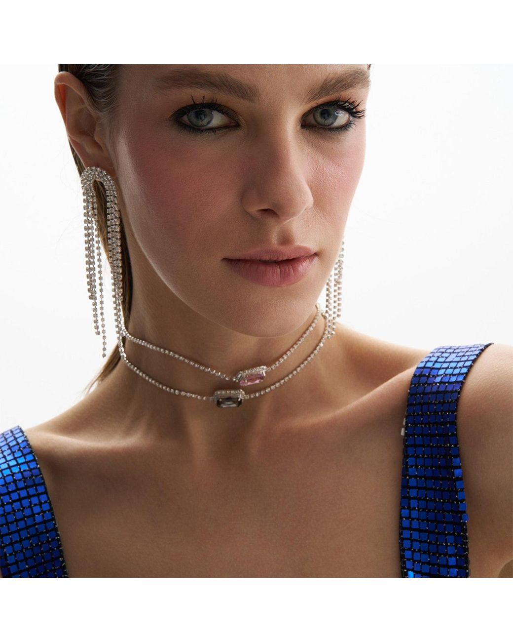 Maison De Gala White Suzy Crystal Dangle Earring