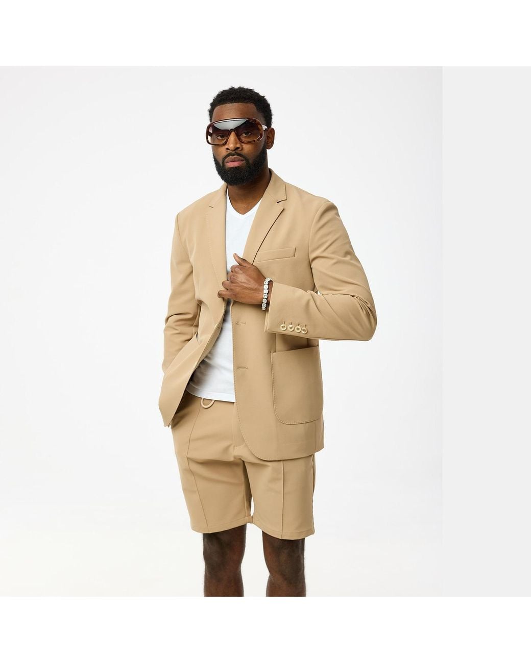 DAVID WEJ Natural Neutrals Ashford Relaxed Single Breasted Blazer for men