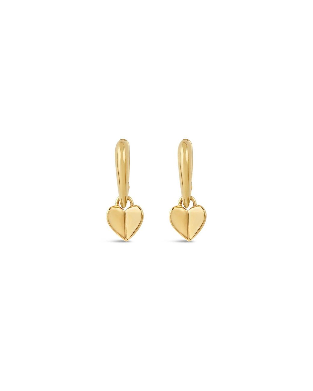 Dinny Hall Metallic Folded Heart Drop Hoops