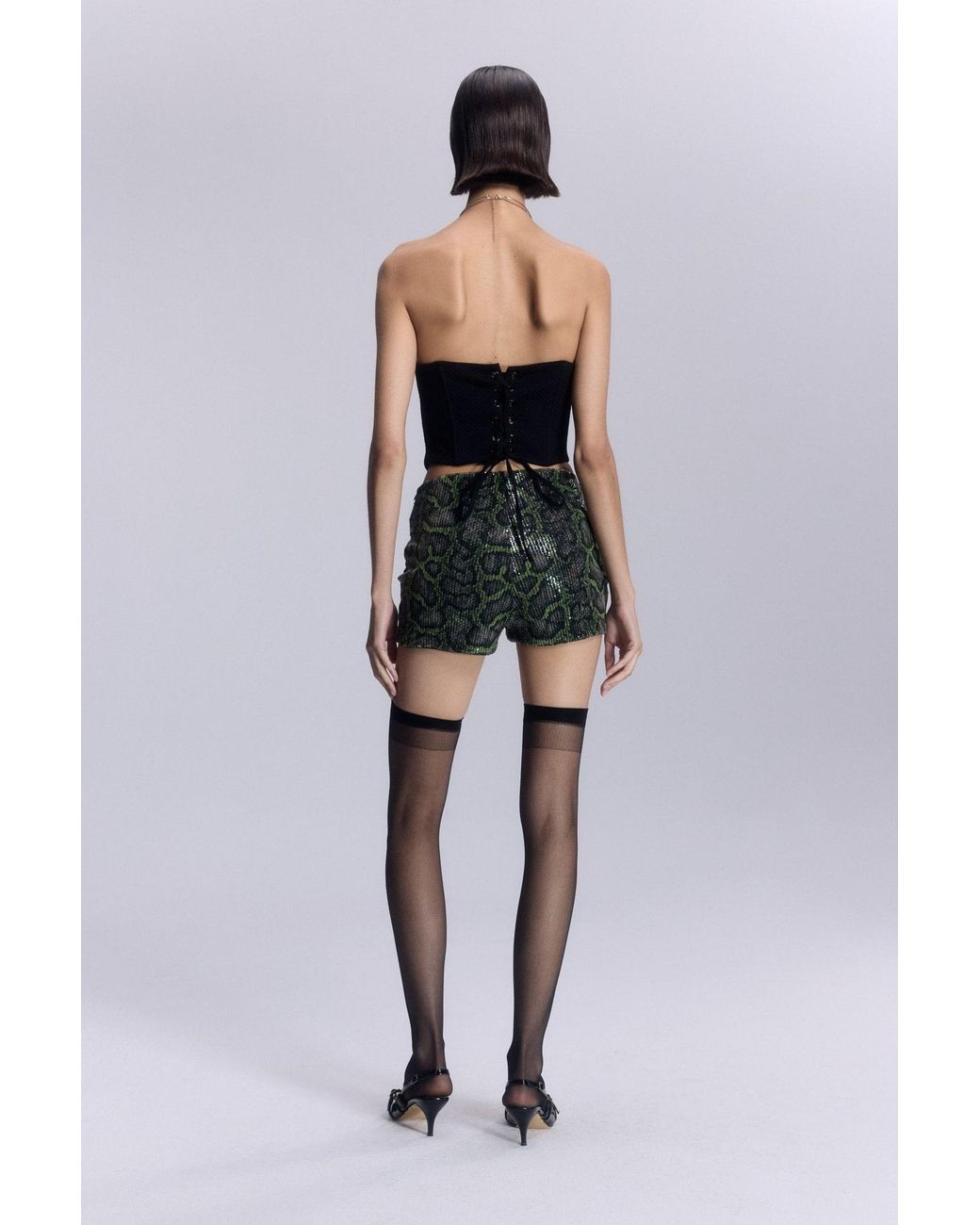 No'design Black Medusa Mini Shorts