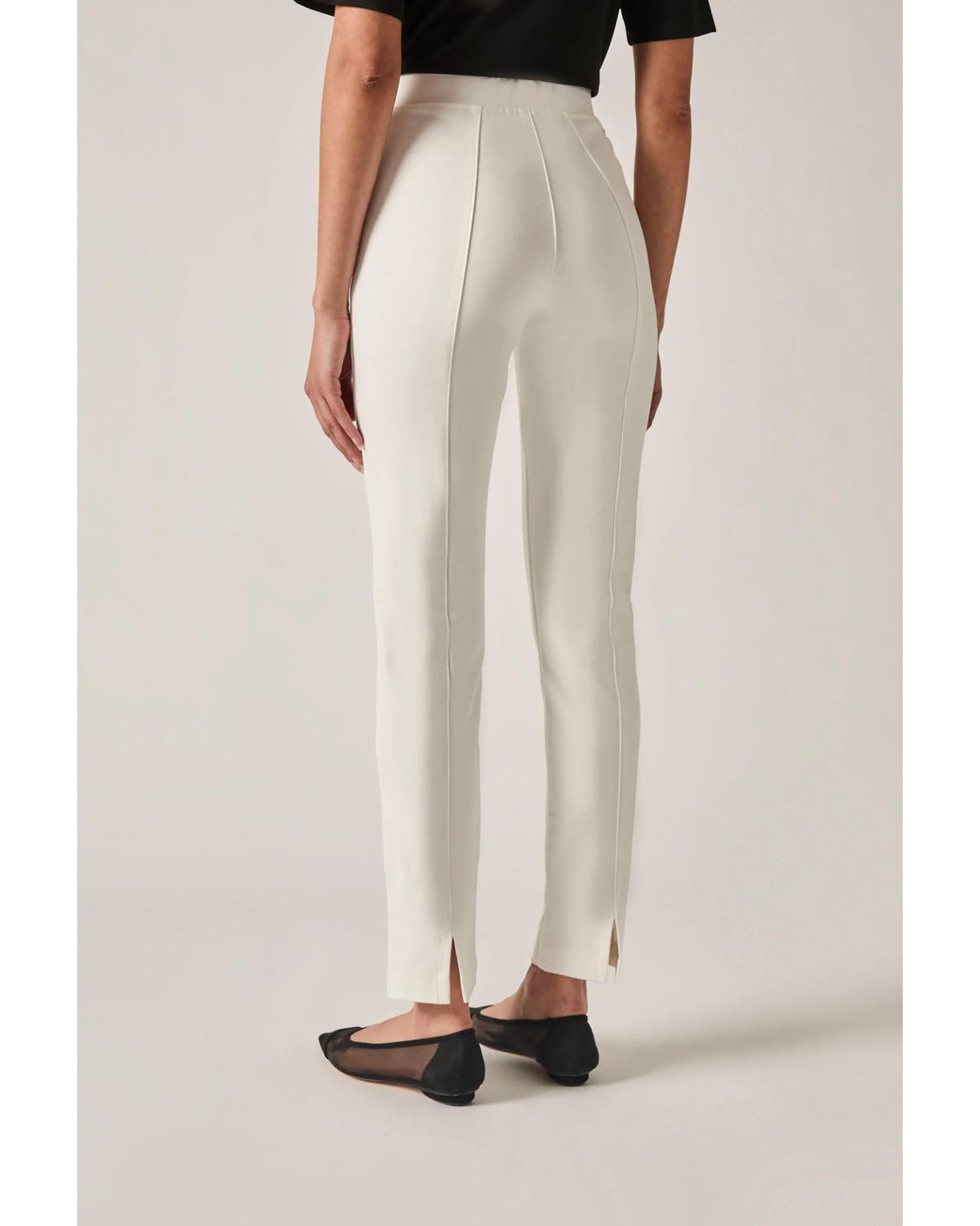 James Lakeland Gray Cigarette Trousers Cream