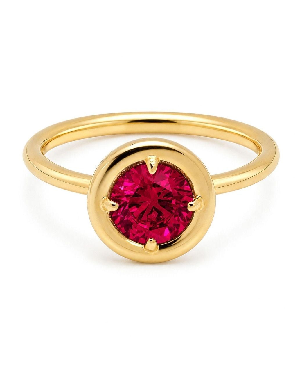 Belinda Jewelz Pink Ruby Round Solitaire Chunky Ring
