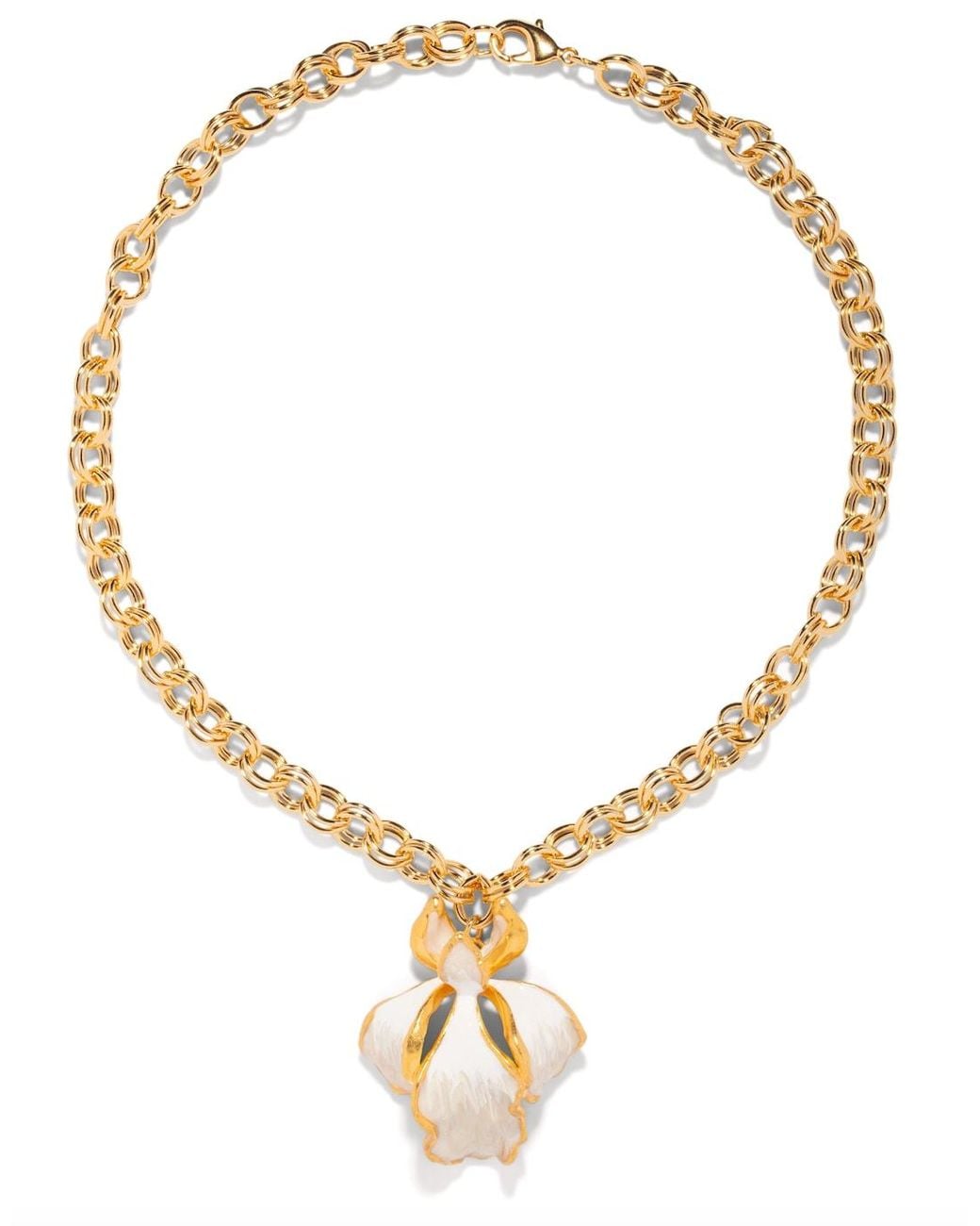 The Pink Reef Metallic Single Sculpted Iris Necklace