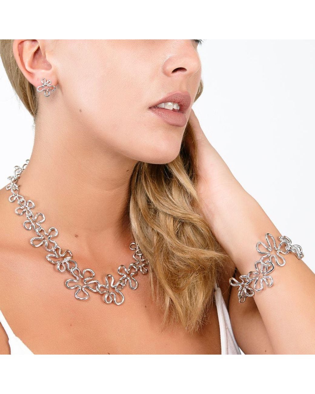 Lucy Quartermaine Metallic Open Splash Necklace