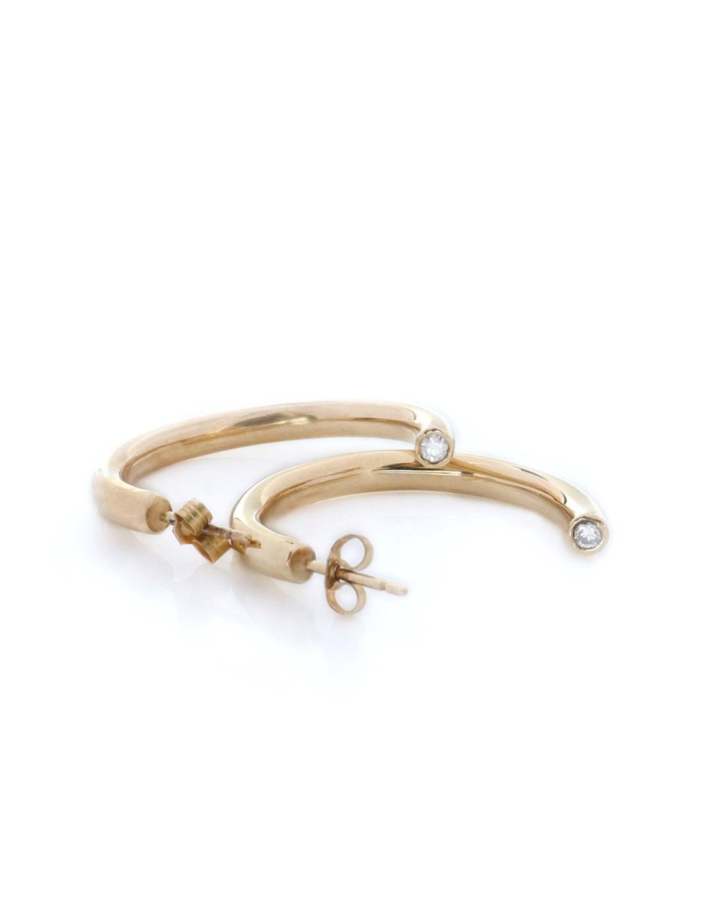 Gabriella Alicia Metallic Diamond Hoop Earrings