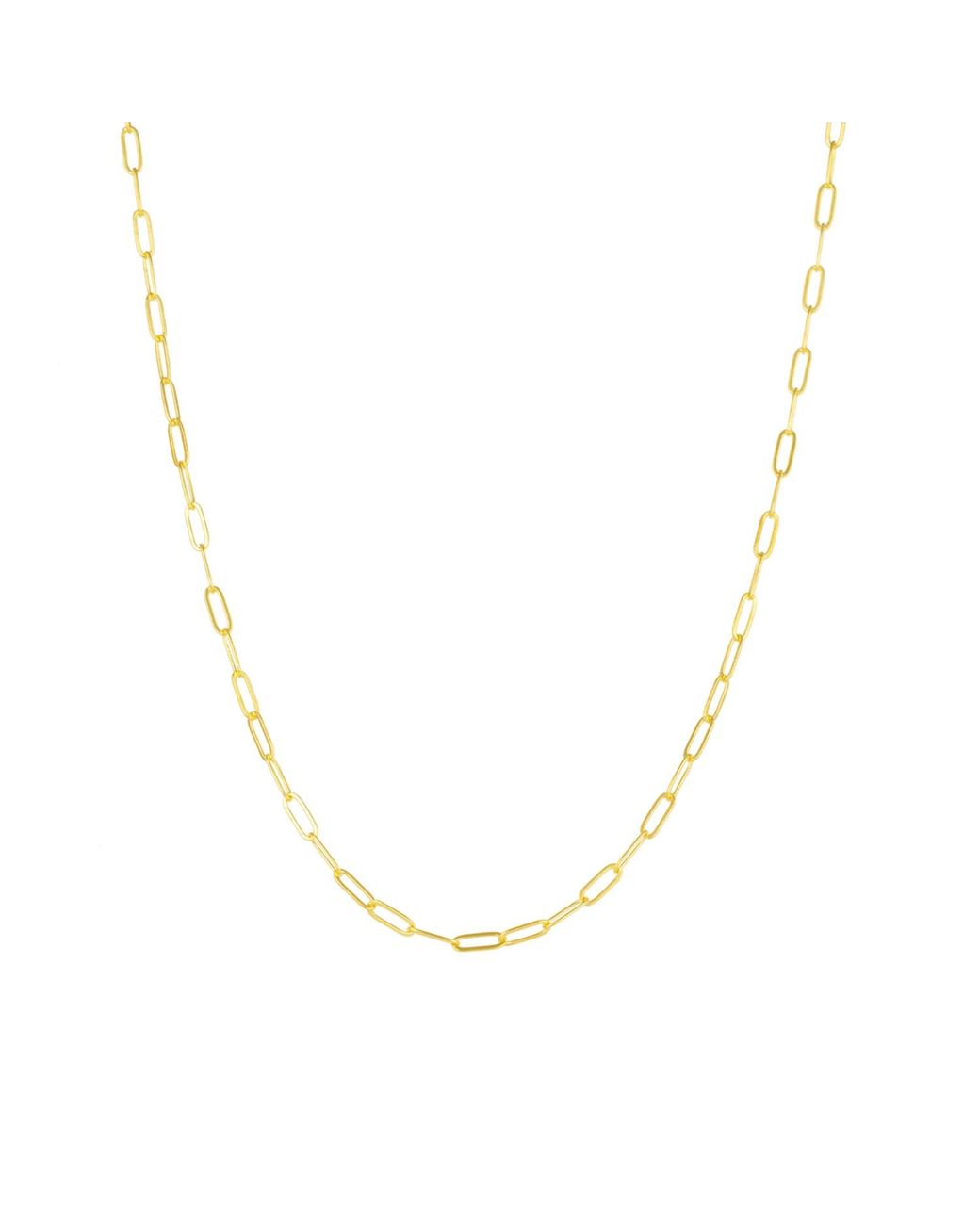 Spero London Metallic Sterling Large Rectangular Chain Necklace