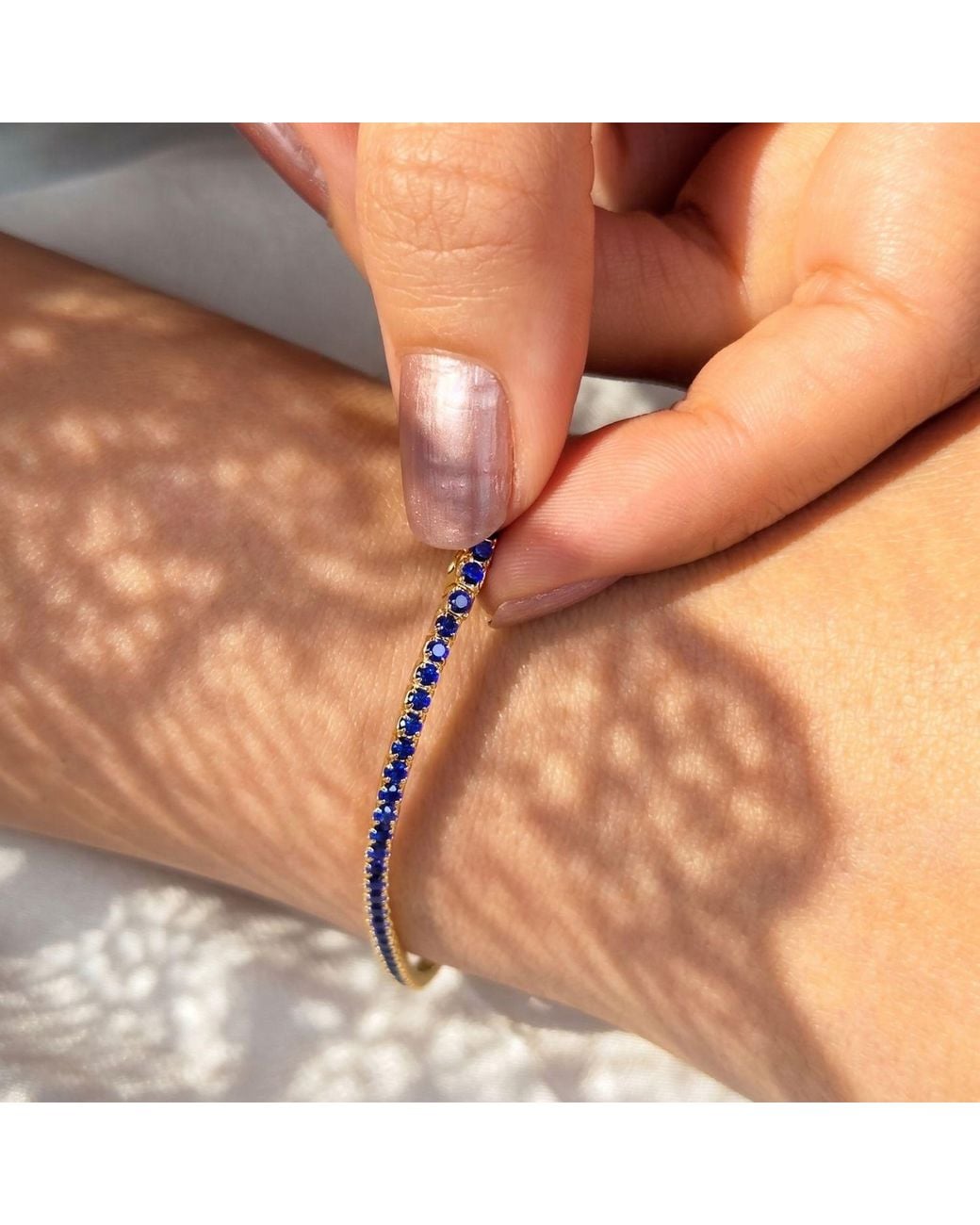 Sophelia Multicolor Sapphire September Birthstone Dainty Tennis Bracelet