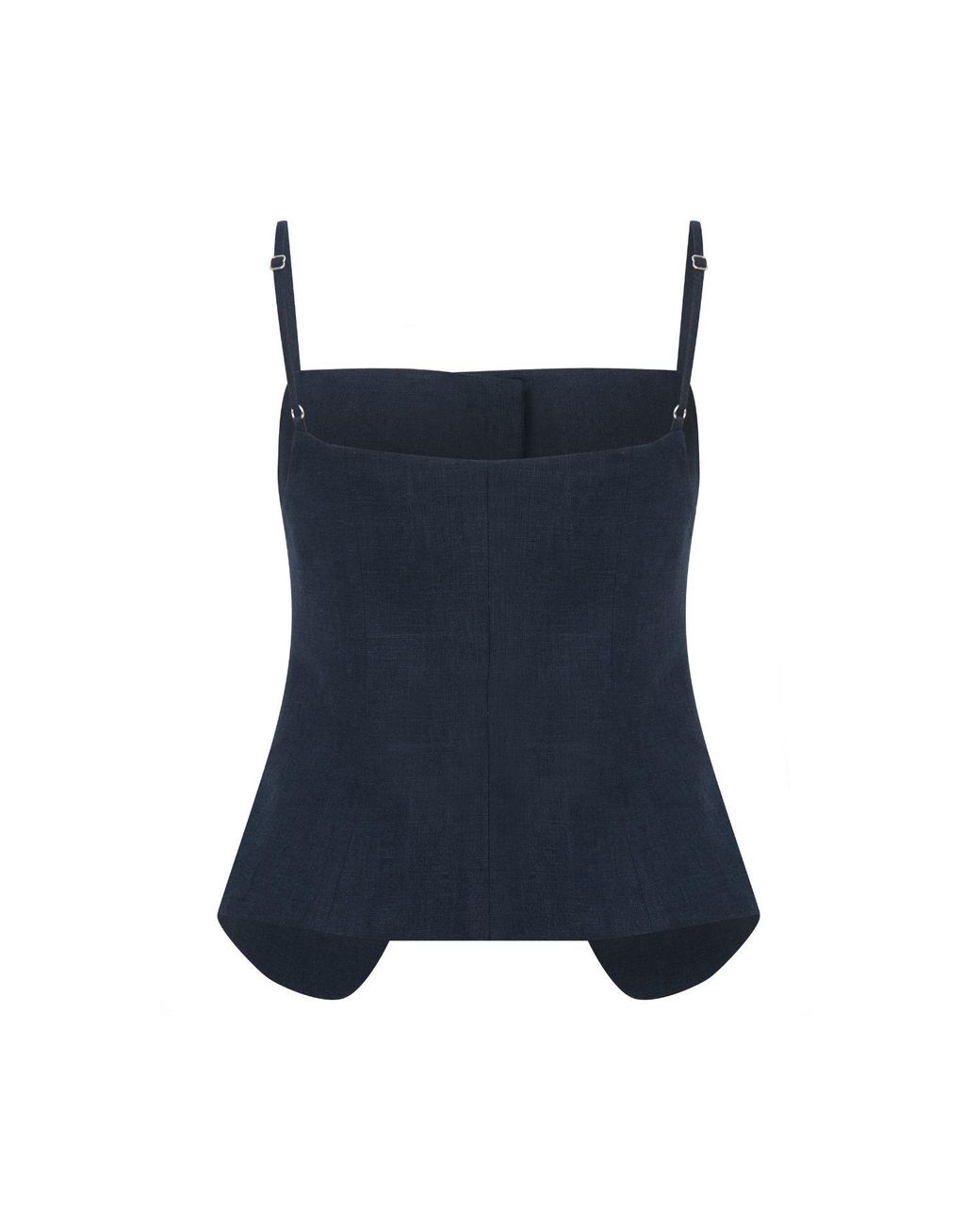 NAZLI CEREN Blue Marona Linen Top