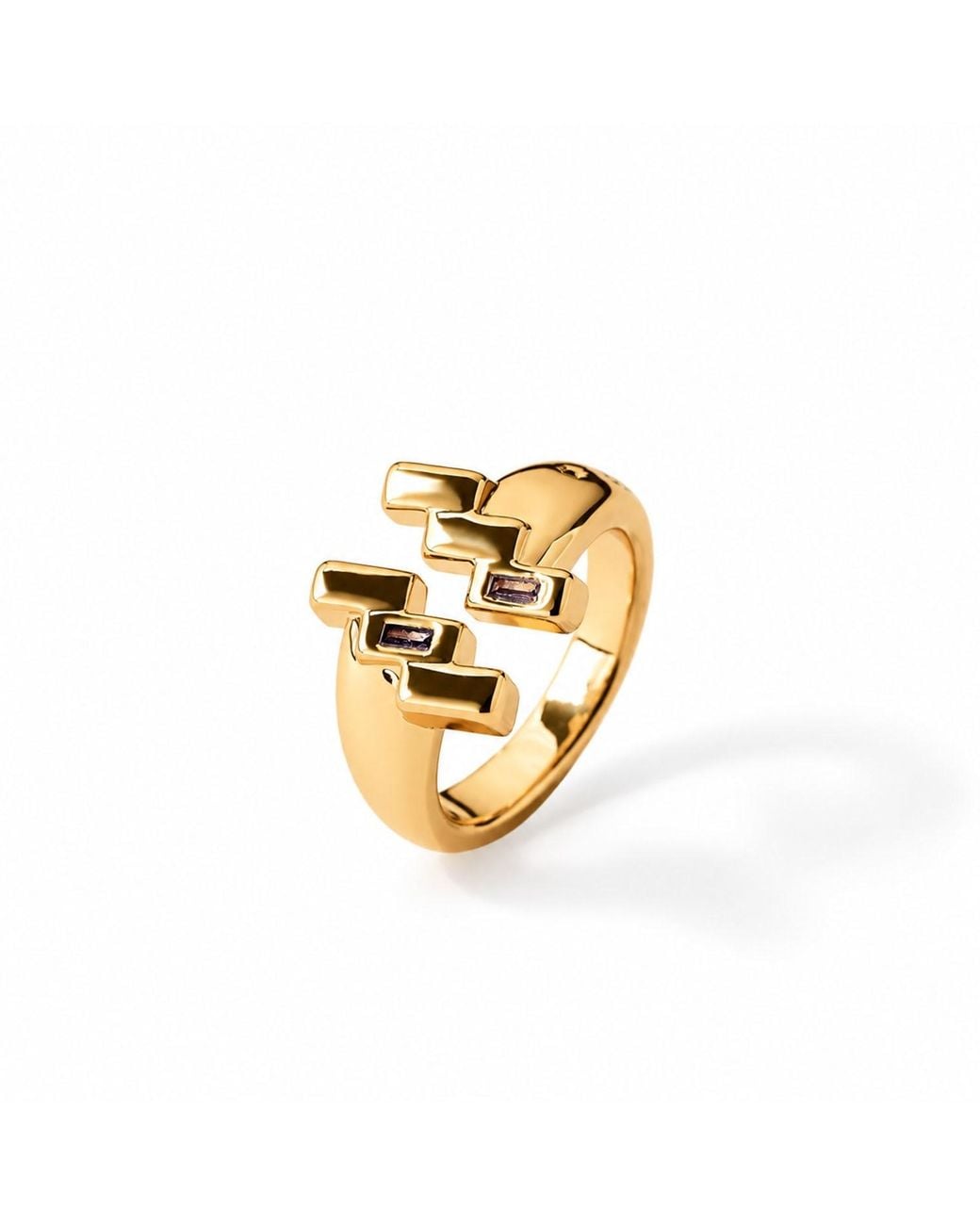 Qibai Metallic Aquarius Zodiac Ring –