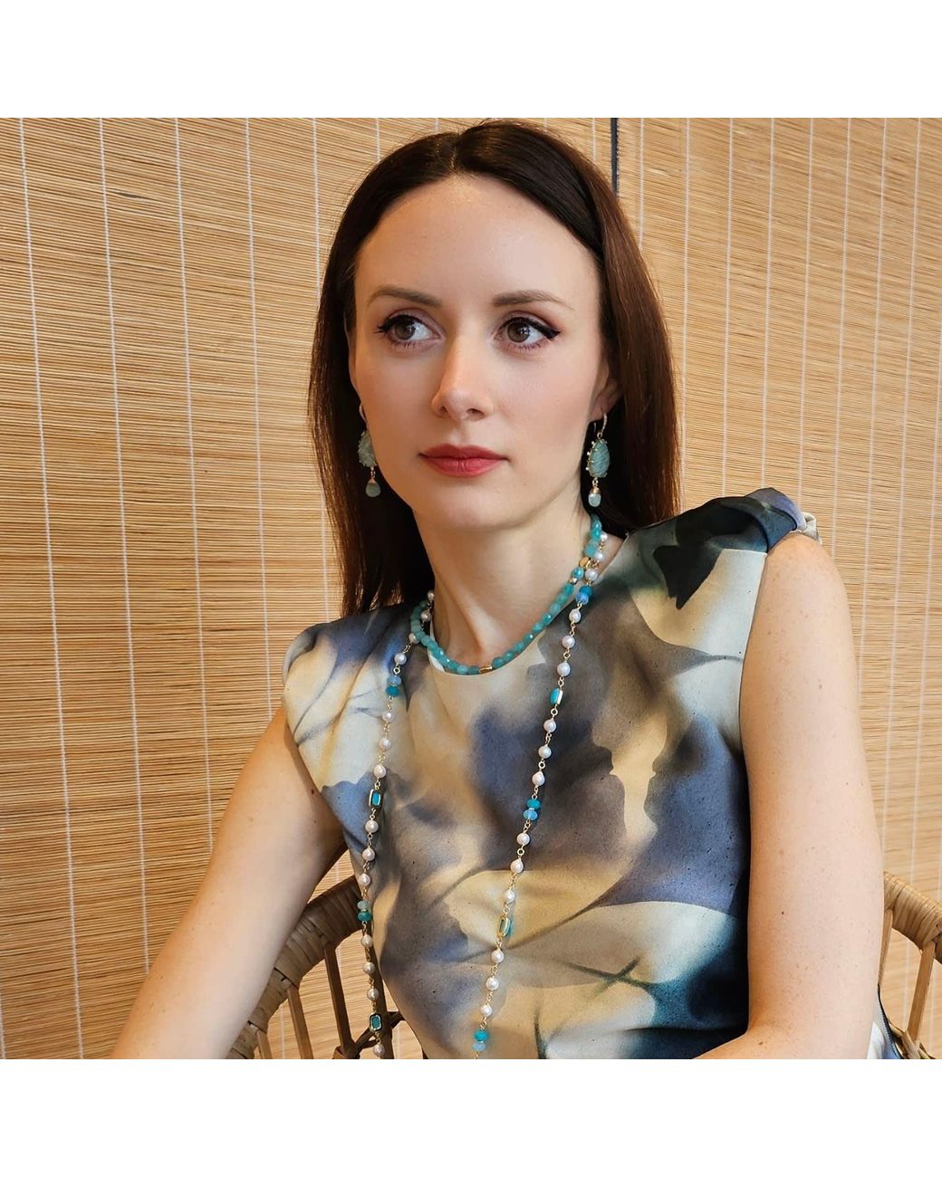 Farra Blue Amazonite Minimalist Short Necklace